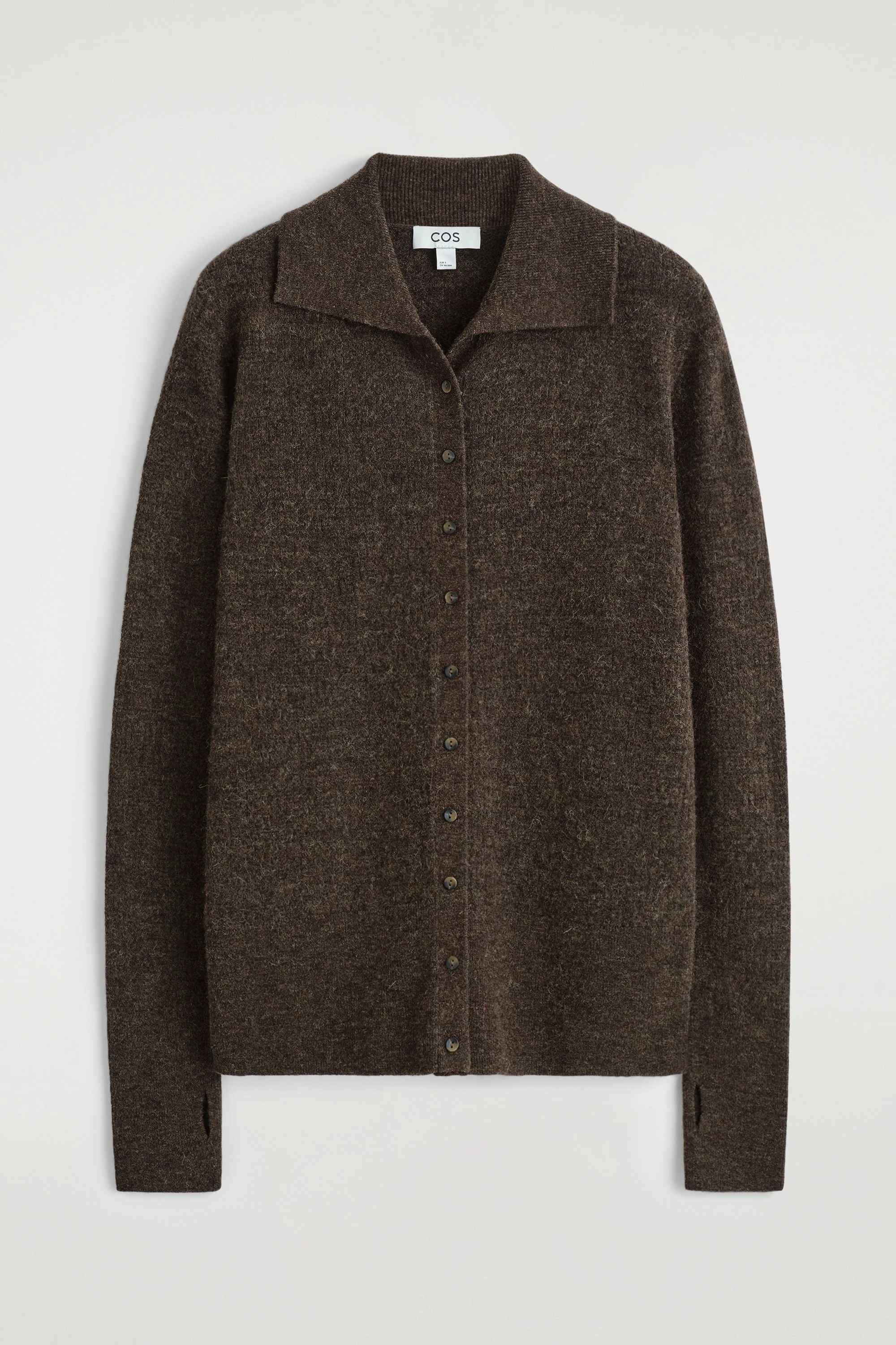 ALPACA MERINO WOOL HIGH-NECK CARDIGAN - 2