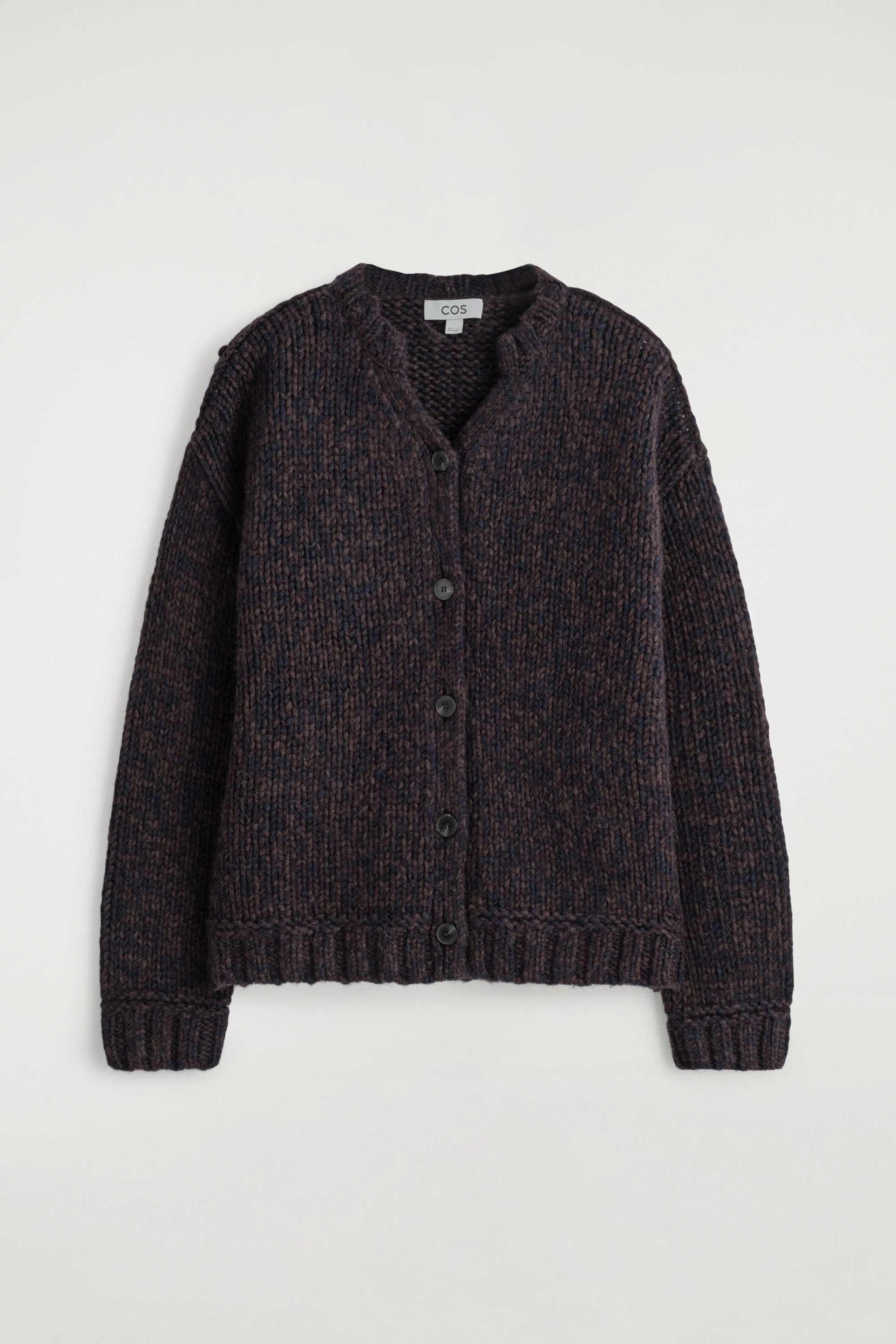FLECKED CHUNKY WOOL-ALPACA CARDIGAN - 1