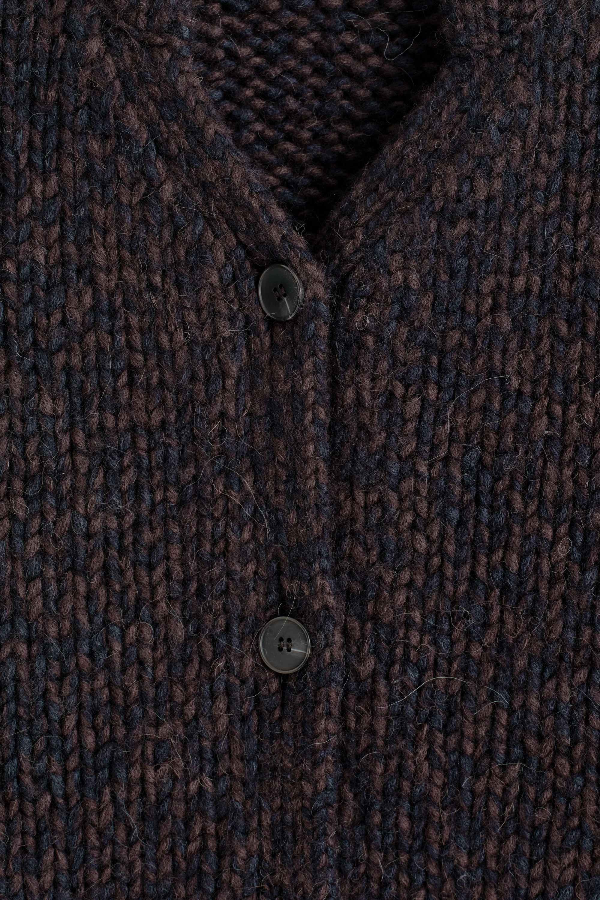 FLECKED CHUNKY WOOL-ALPACA CARDIGAN - 2