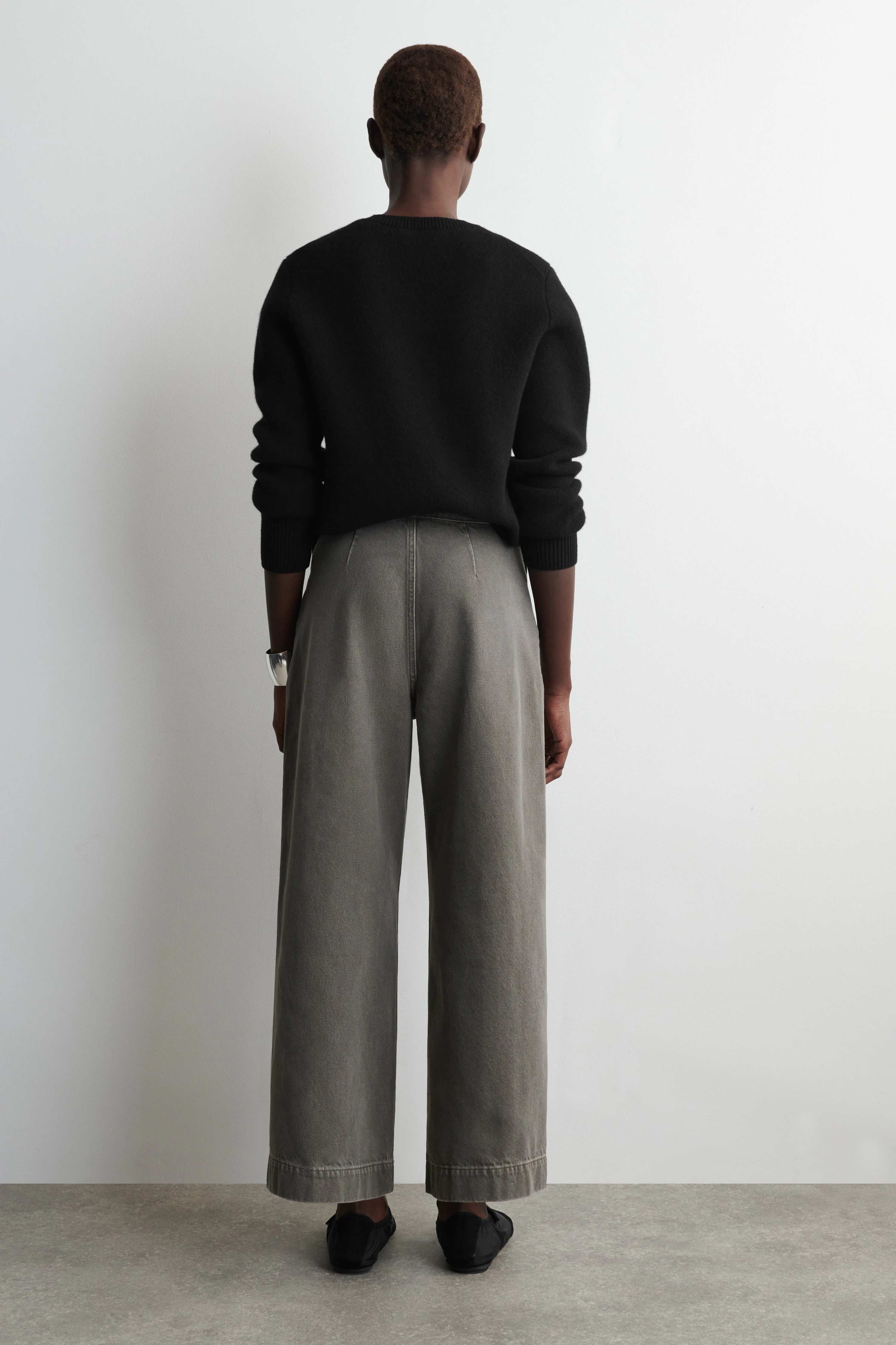 CROPPED WIDE-LEG DENIM TROUSERS - 2