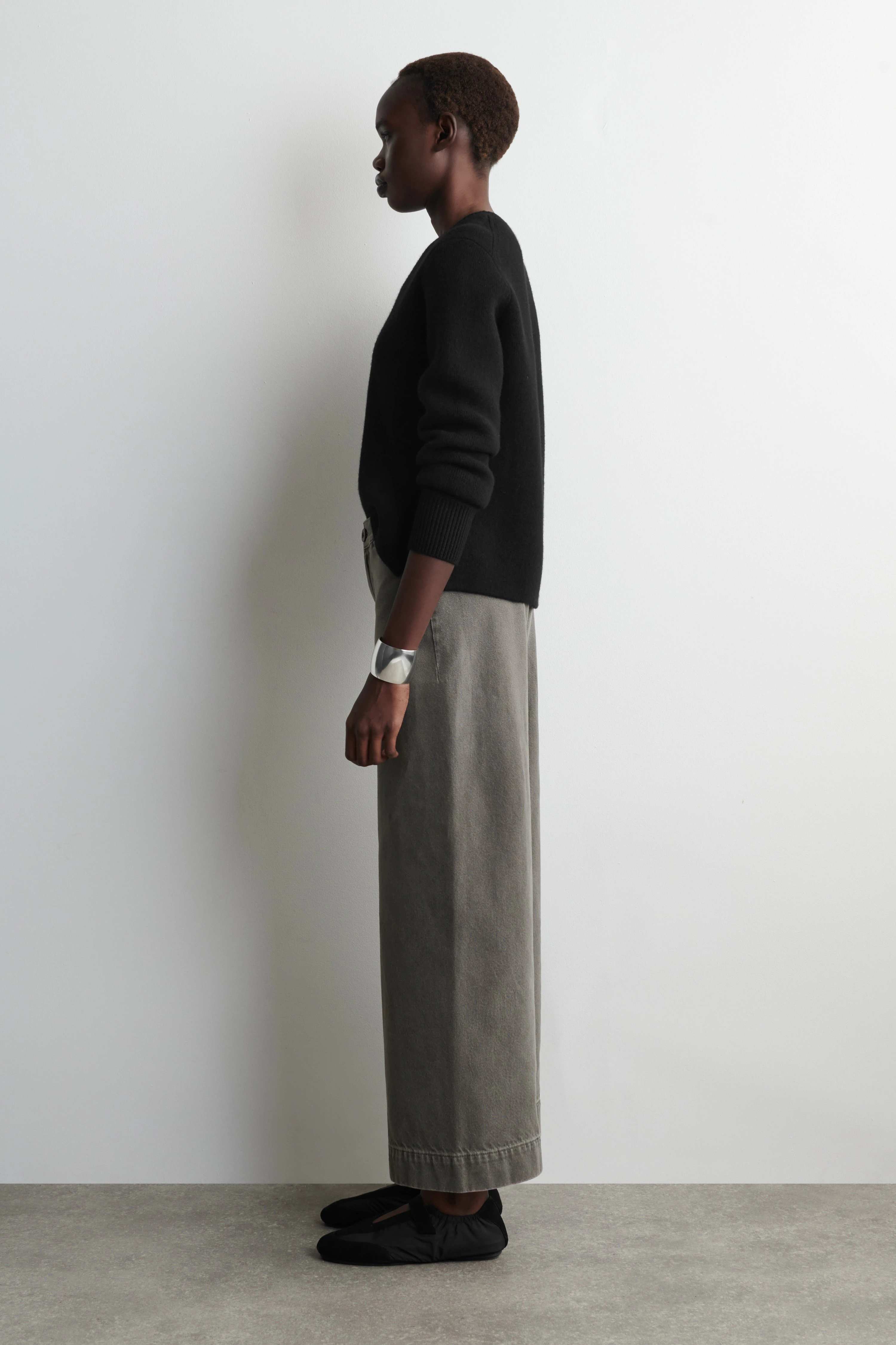 CROPPED WIDE-LEG DENIM TROUSERS - 4