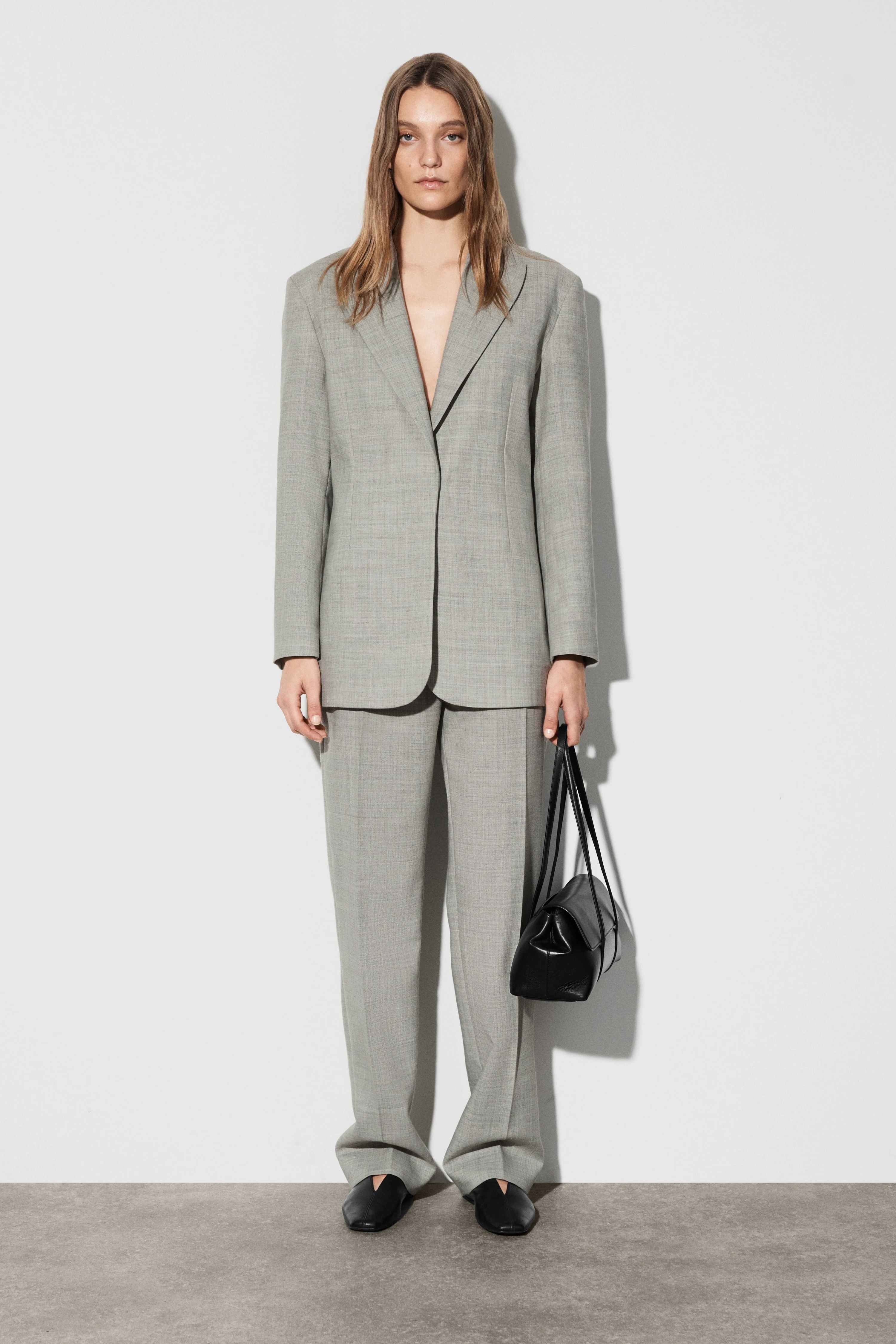 STRUCTURED WOOL-BLEND BLAZER - 1