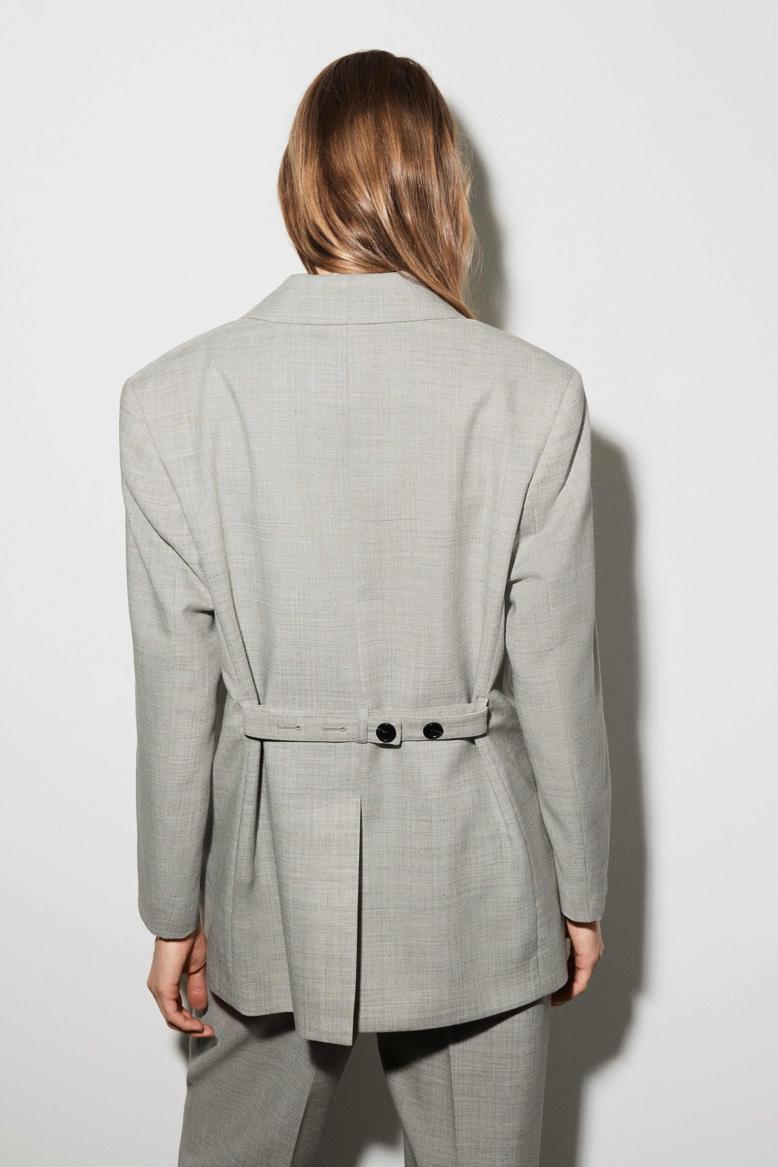 STRUCTURED WOOL-BLEND BLAZER - 2