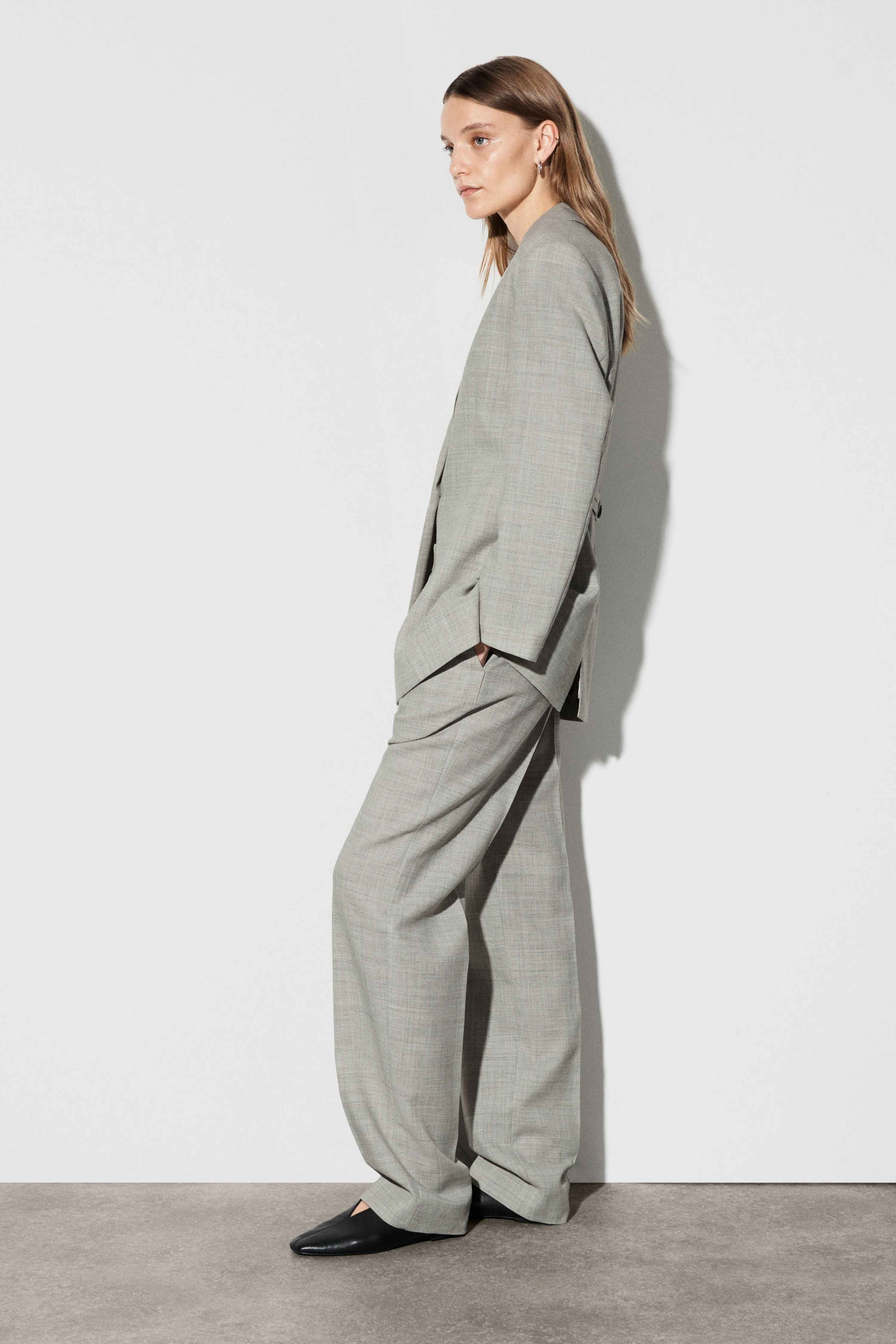 STRUCTURED WOOL-BLEND BLAZER - 4