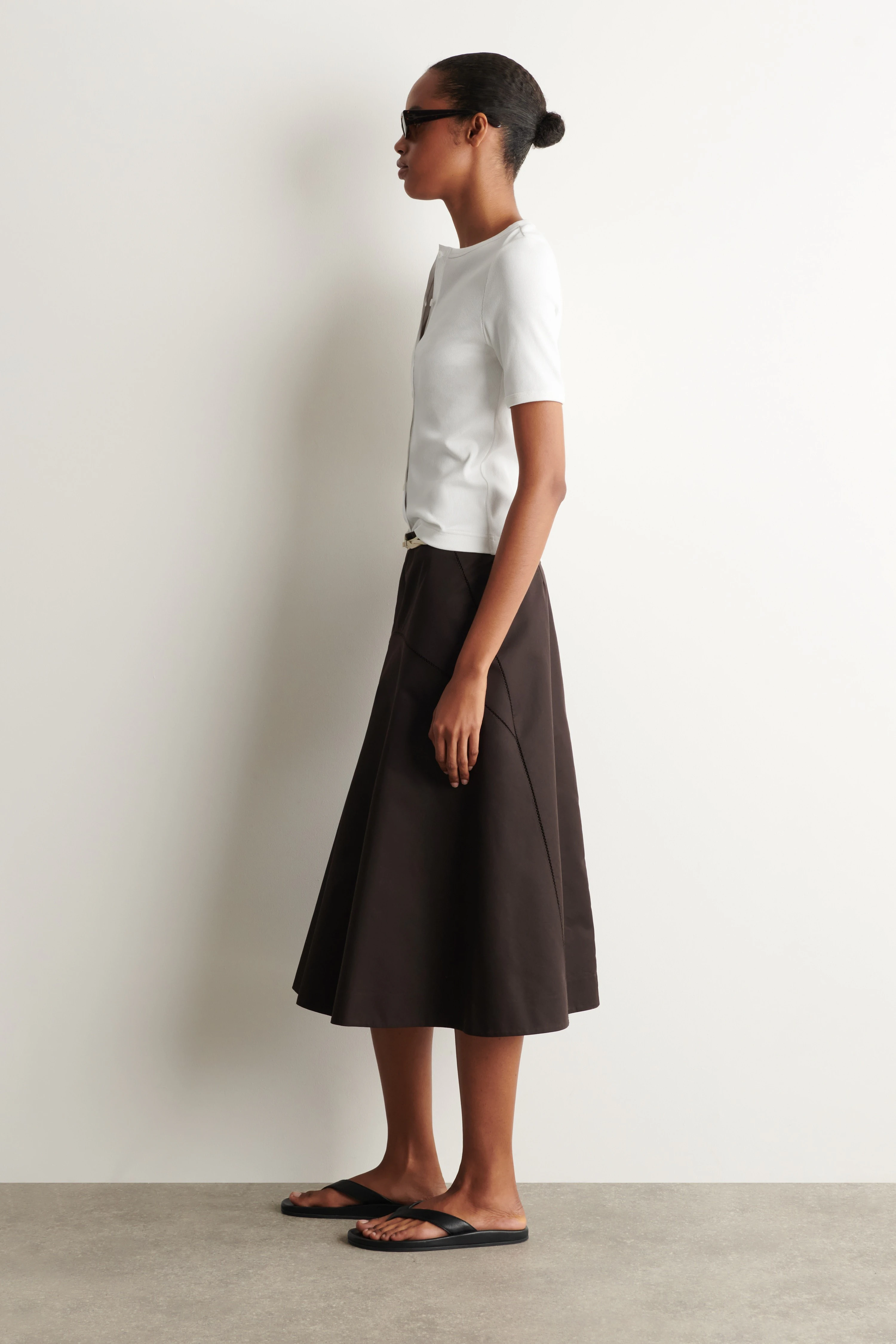 EMBROIDERED COTTON MIDI SKIRT - 4
