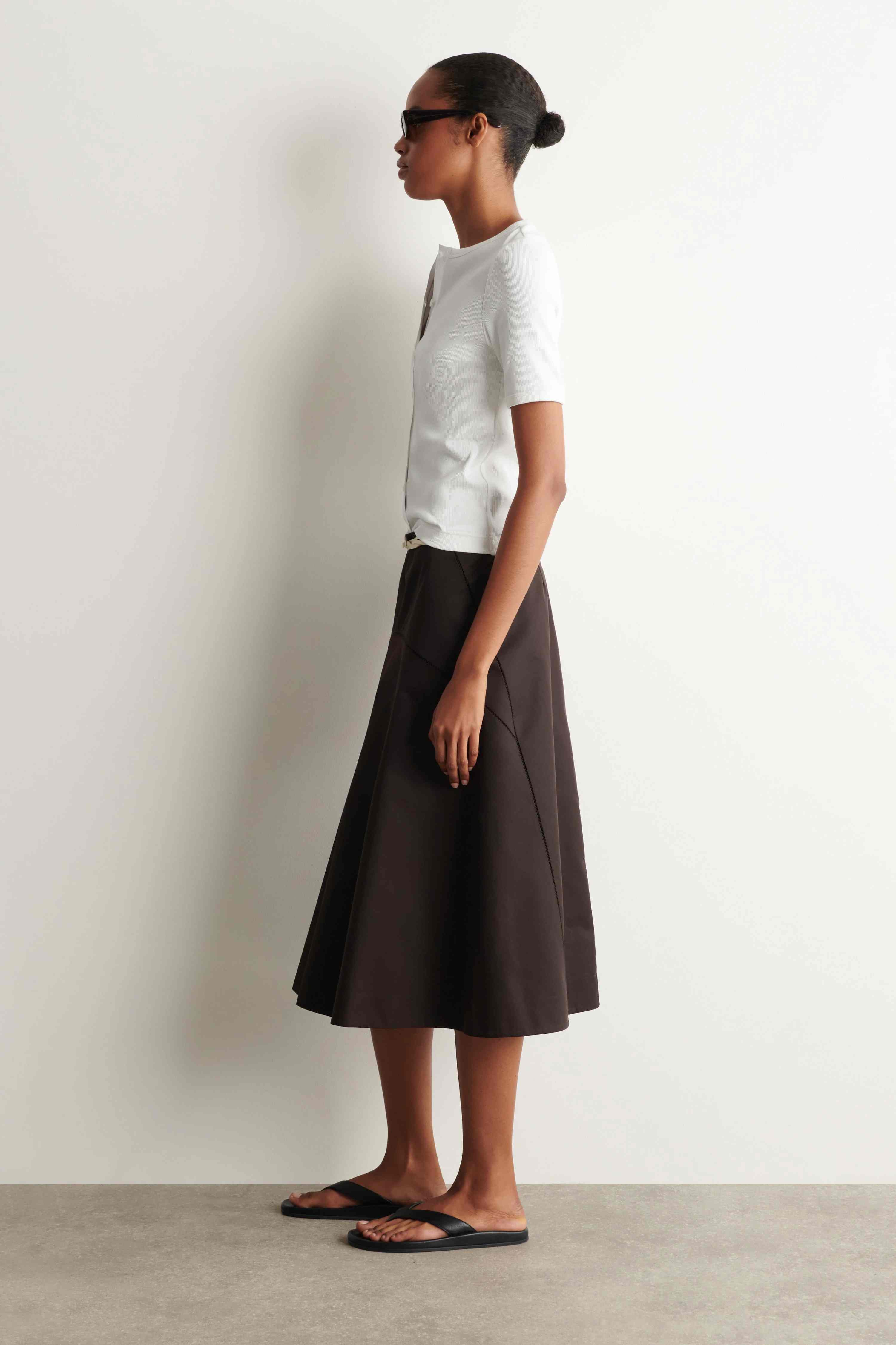 EMBROIDERED COTTON MIDI SKIRT - 4