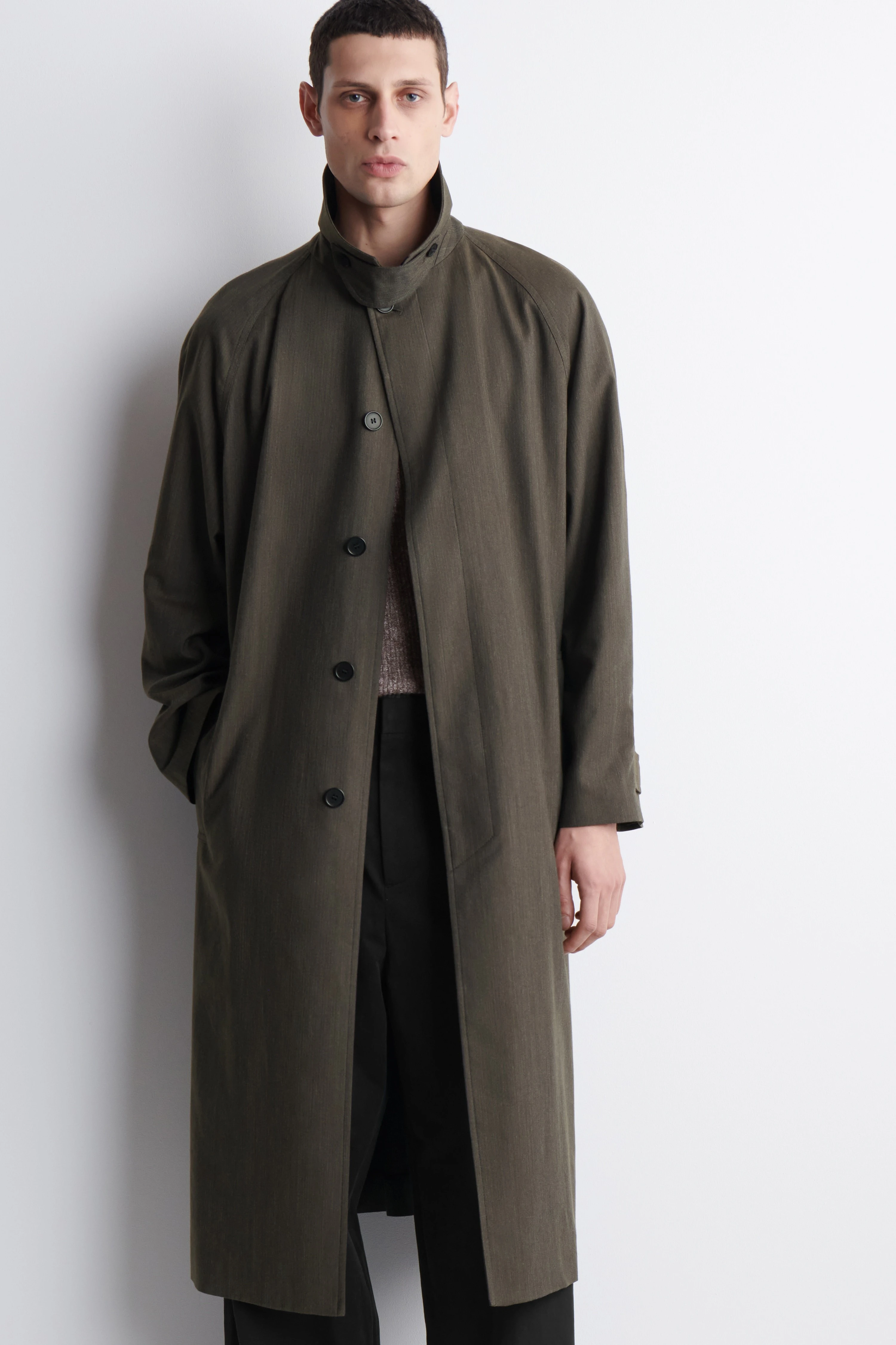 LIGHTWEIGHT COTTON-HERRINGBONE TRENCH COAT - 5