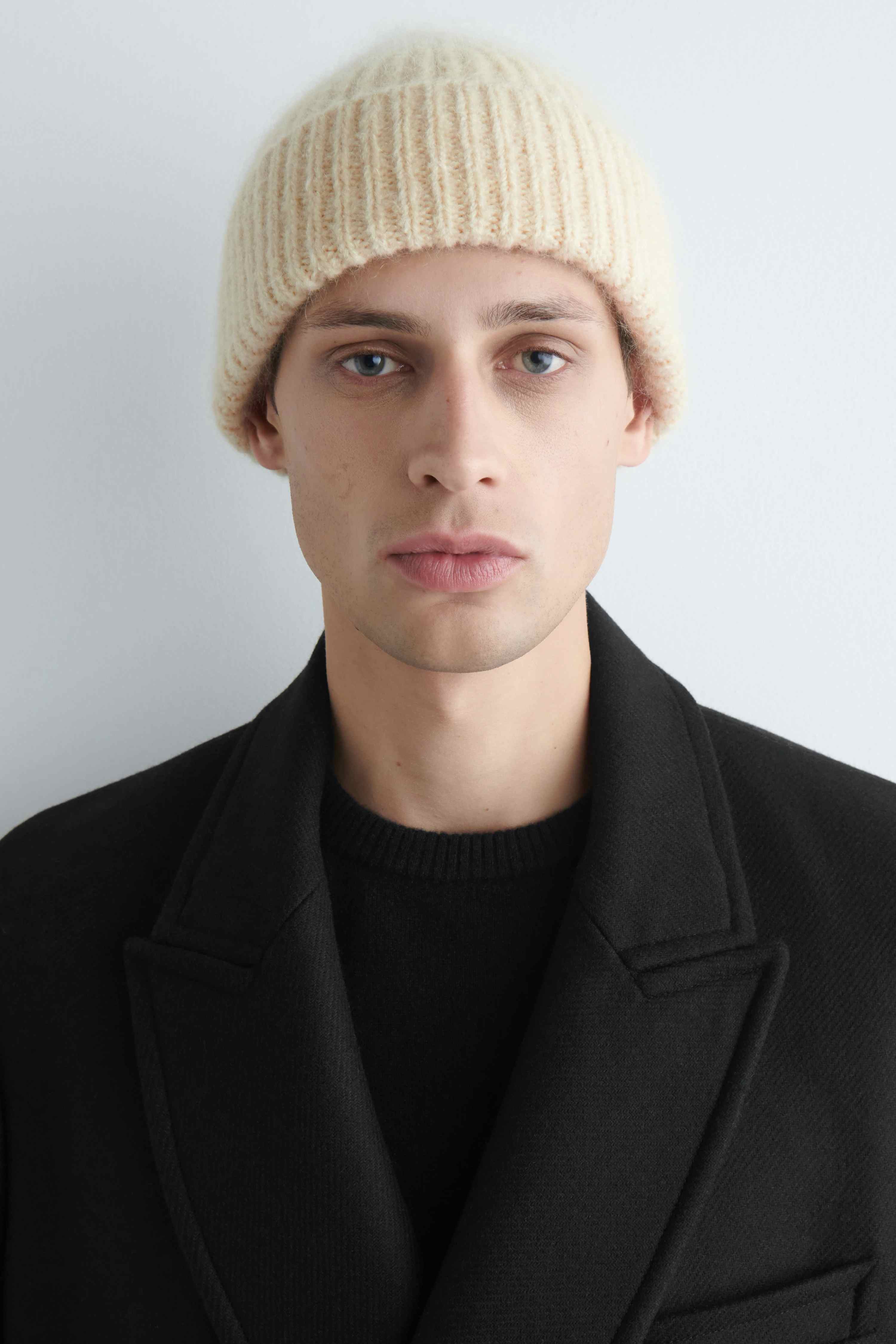SPACE-DYED BRUSHED WOOL-BLEND BEANIE - 1
