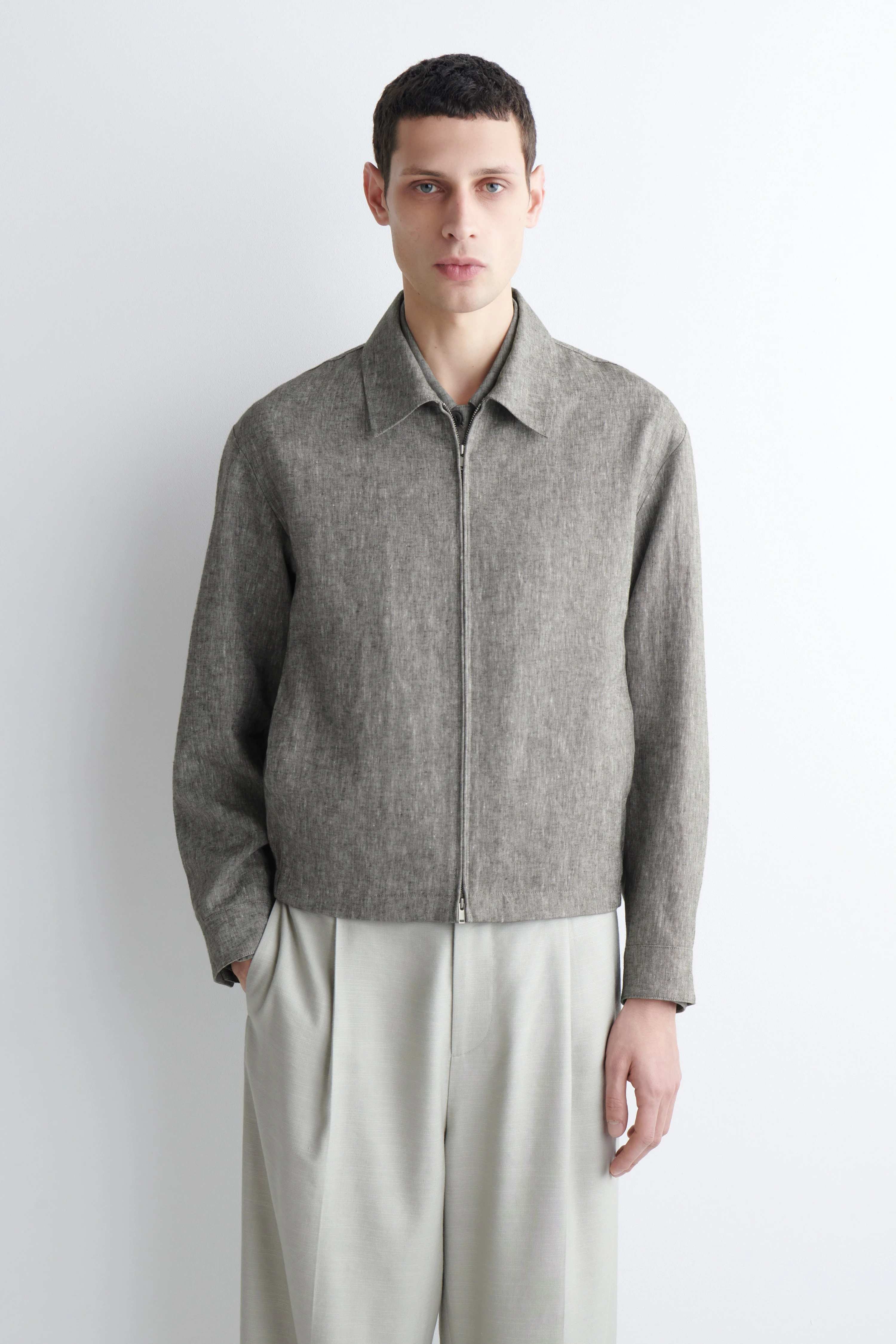 LINEN BLOUSON JACKET