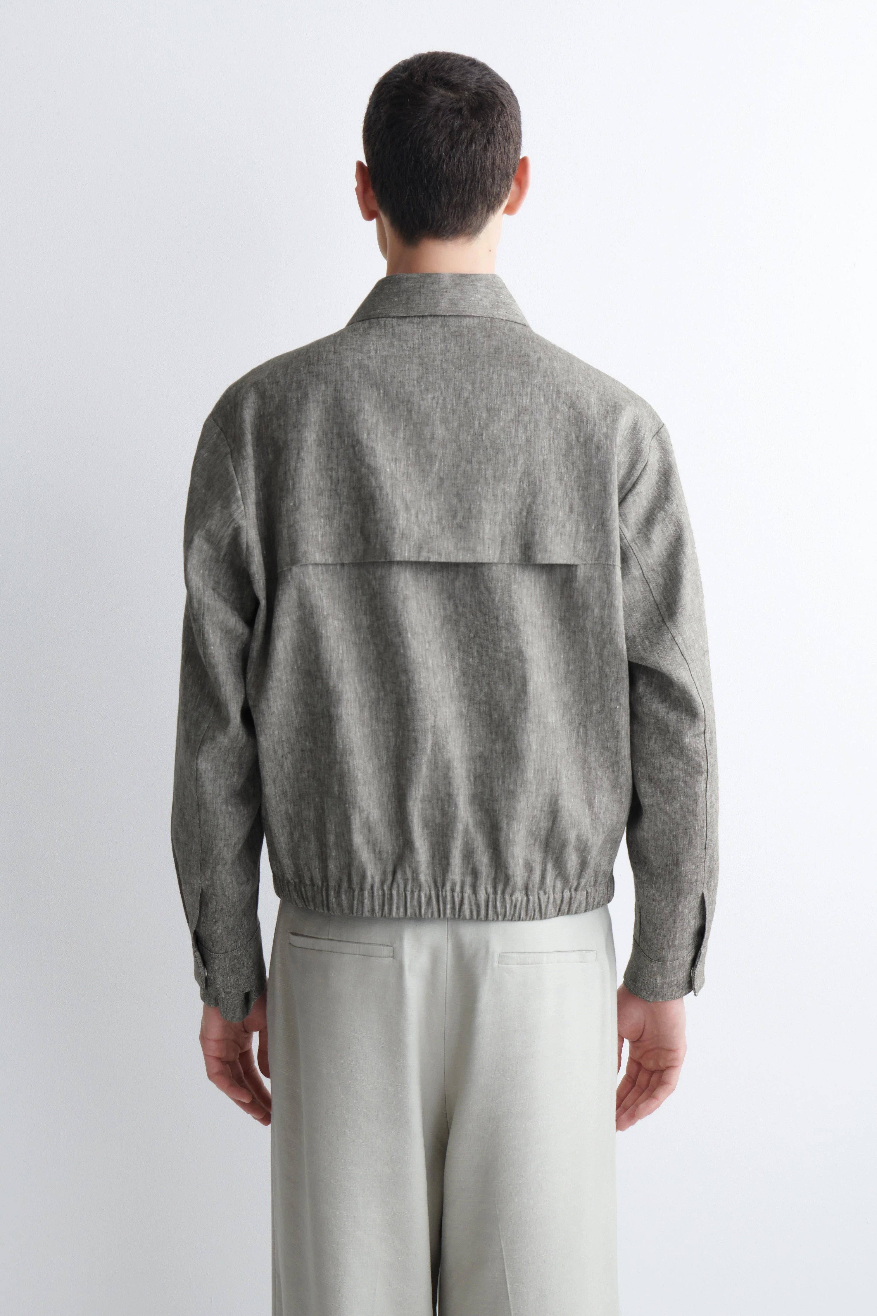 LINEN BLOUSON JACKET - 3