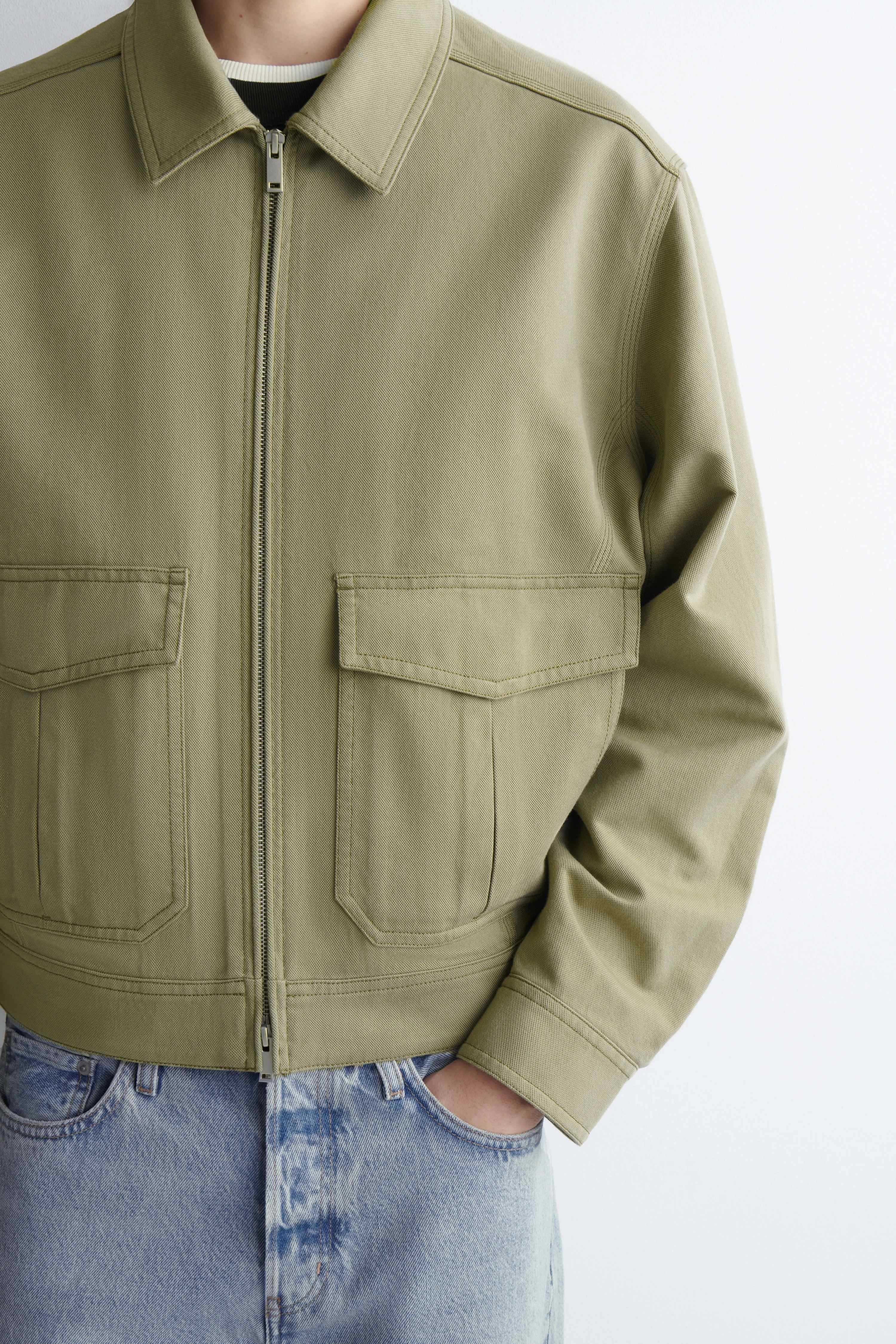 COTTON-BLEND ZIP-UP UTILITY JACKET - 3