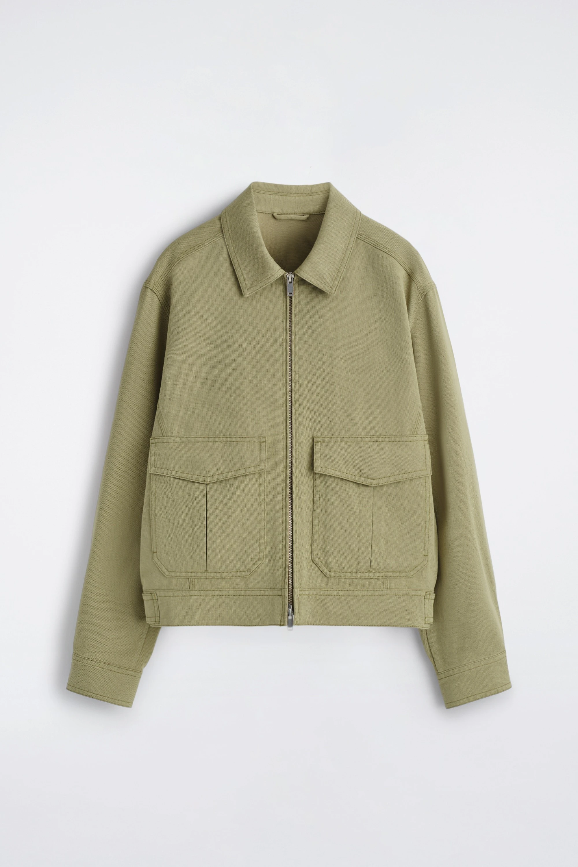 COTTON-BLEND ZIP-UP UTILITY JACKET - 6