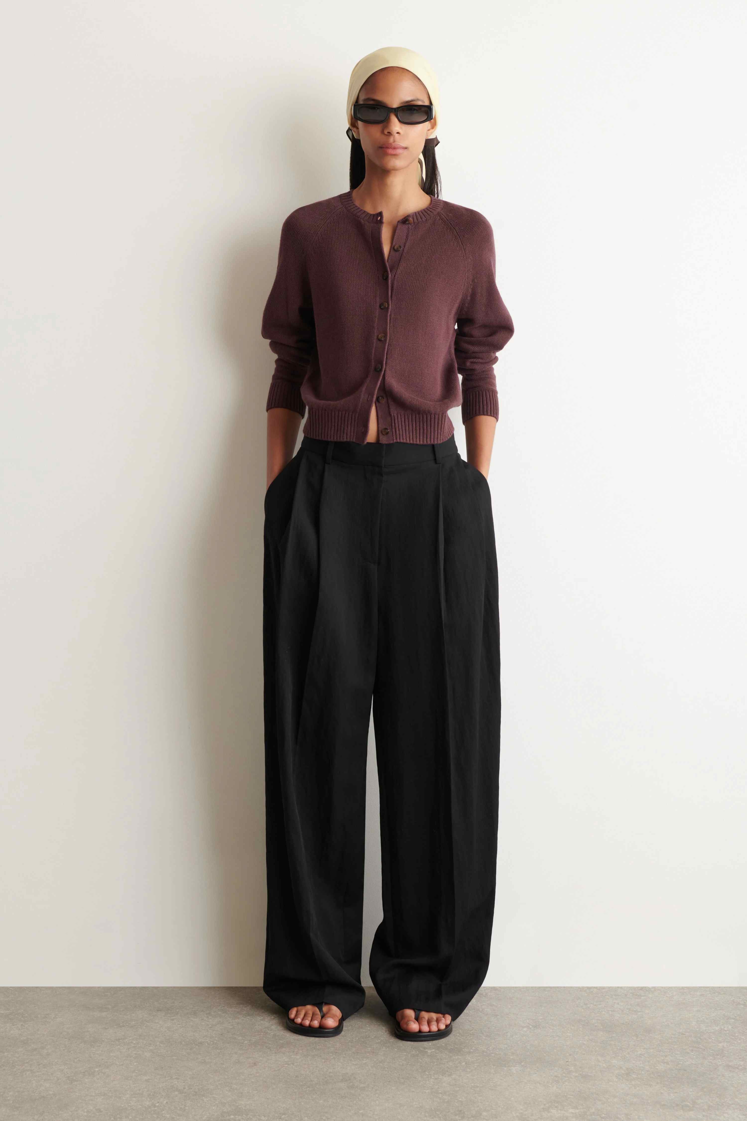 KNITTED LINEN CARDIGAN - 3