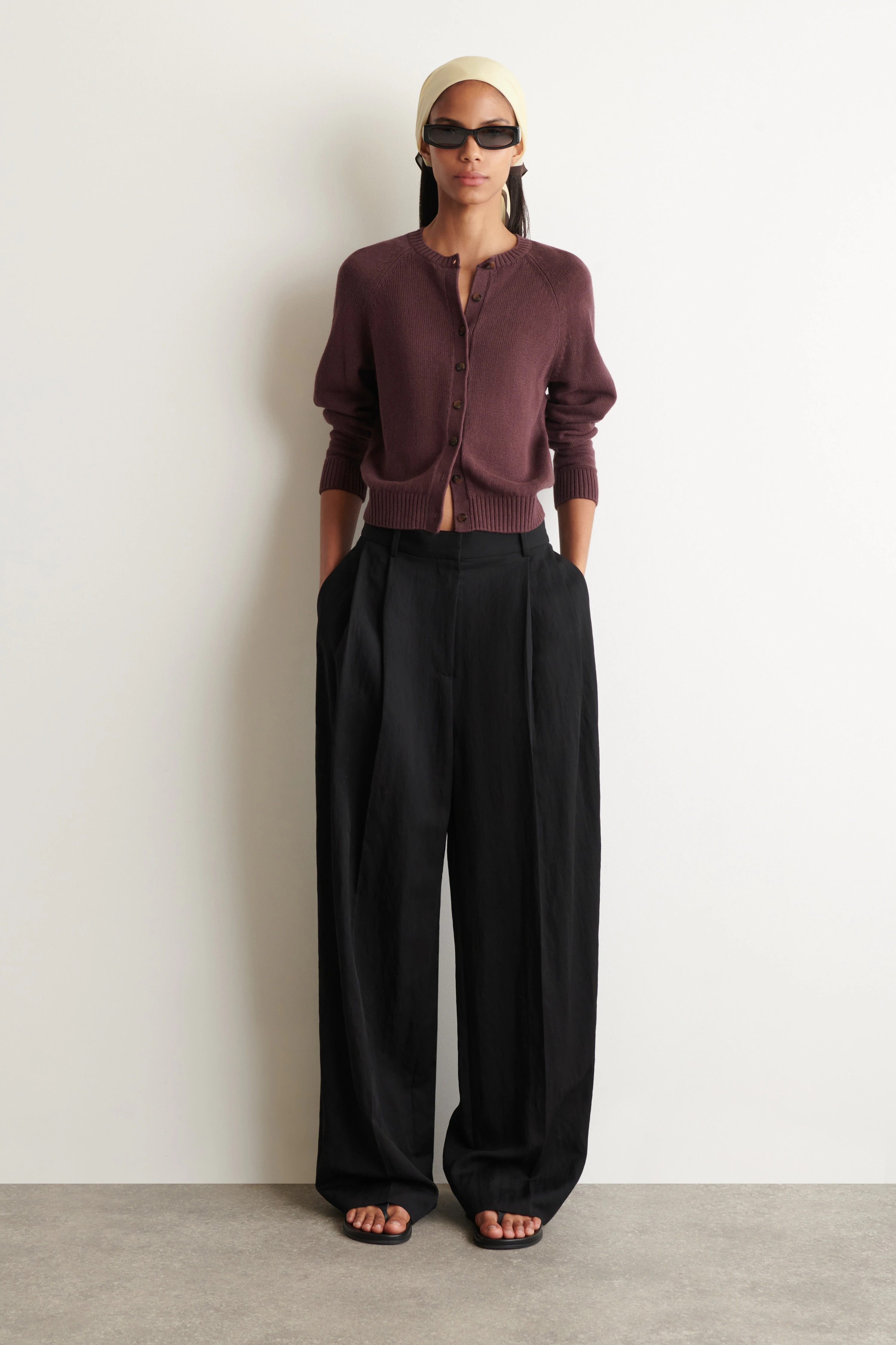 KNITTED LINEN CARDIGAN - 3