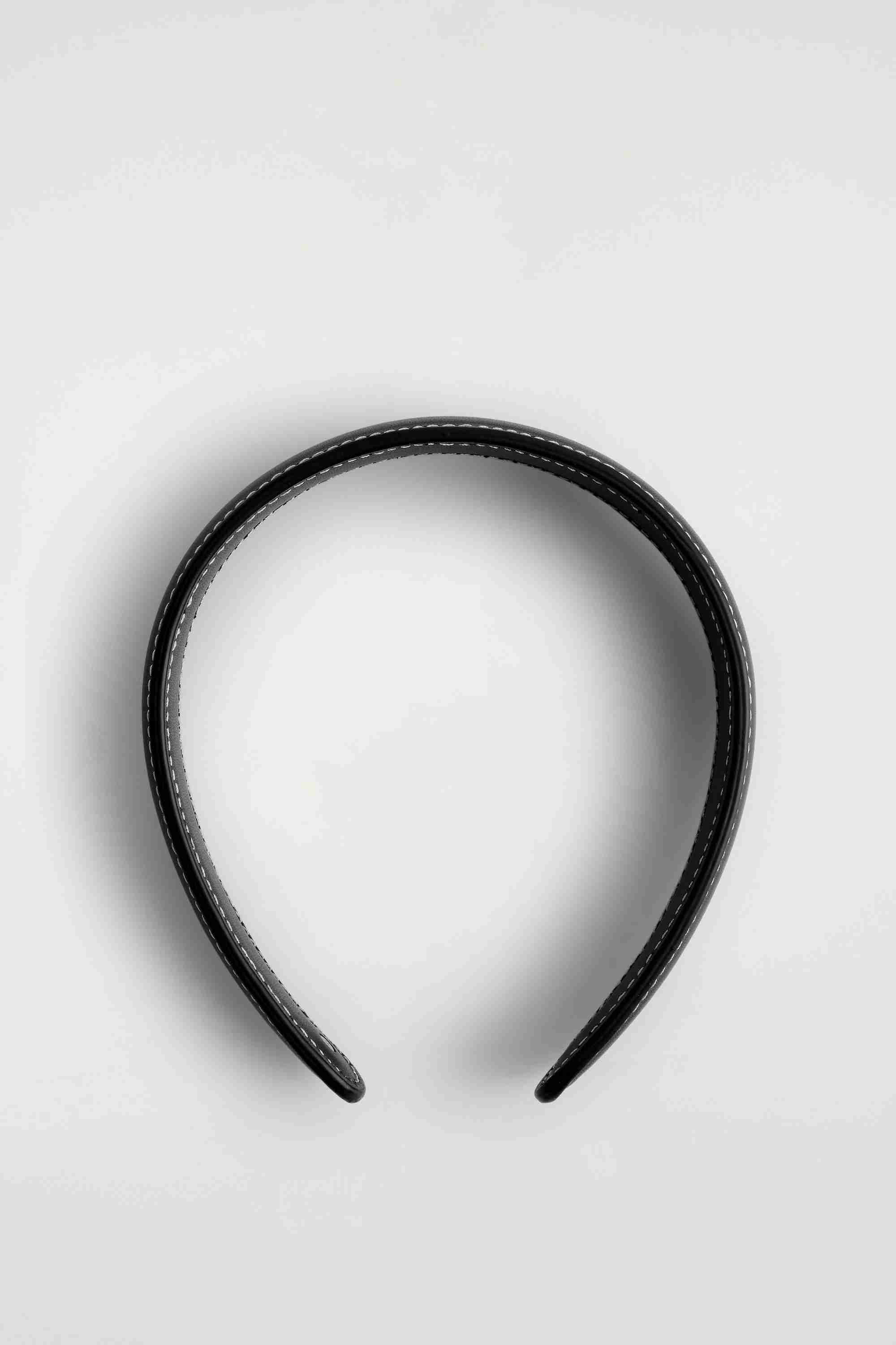 TOPSTITCHED LEATHER HEADBAND - 2