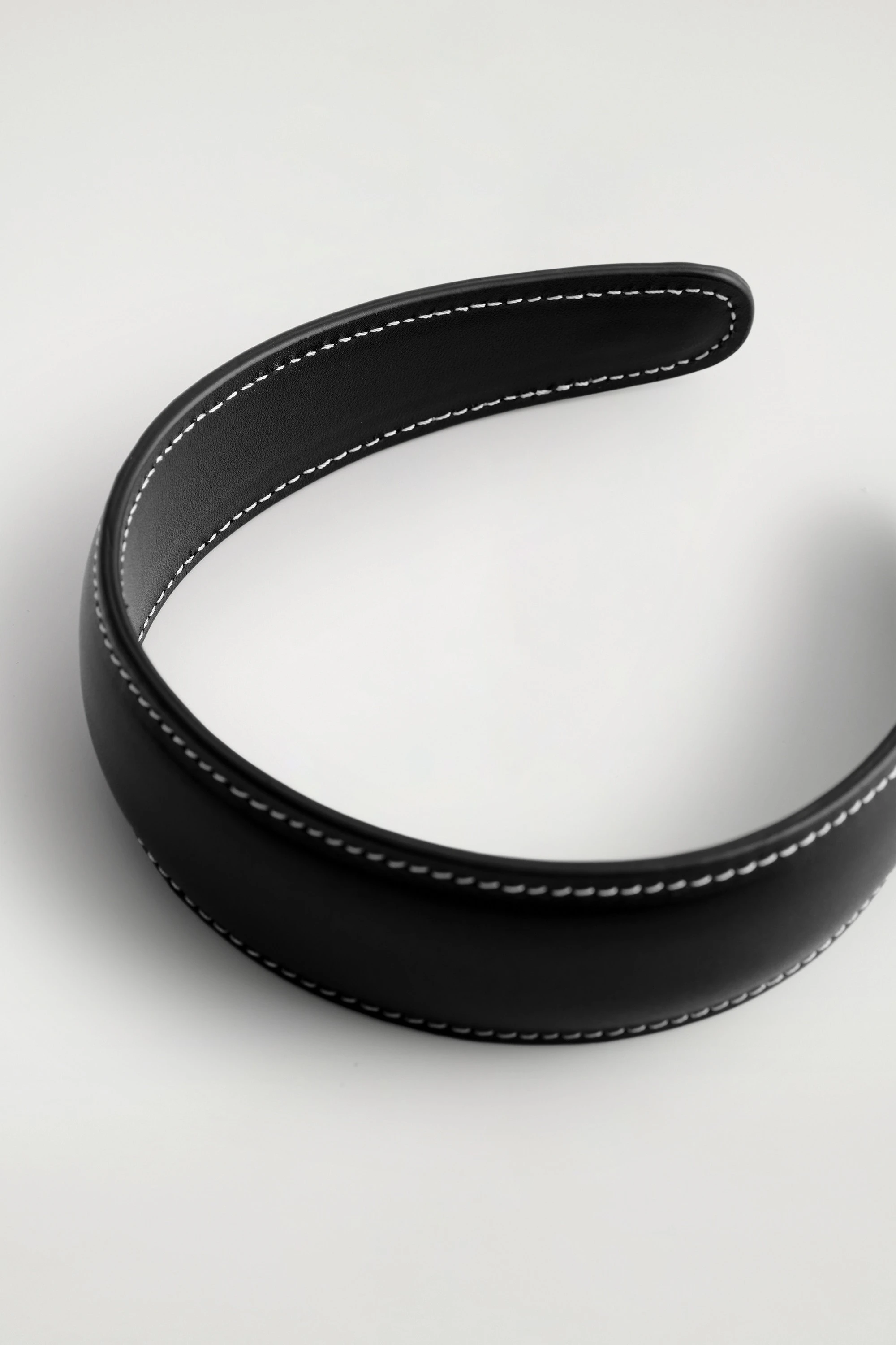 TOPSTITCHED LEATHER HEADBAND - 3