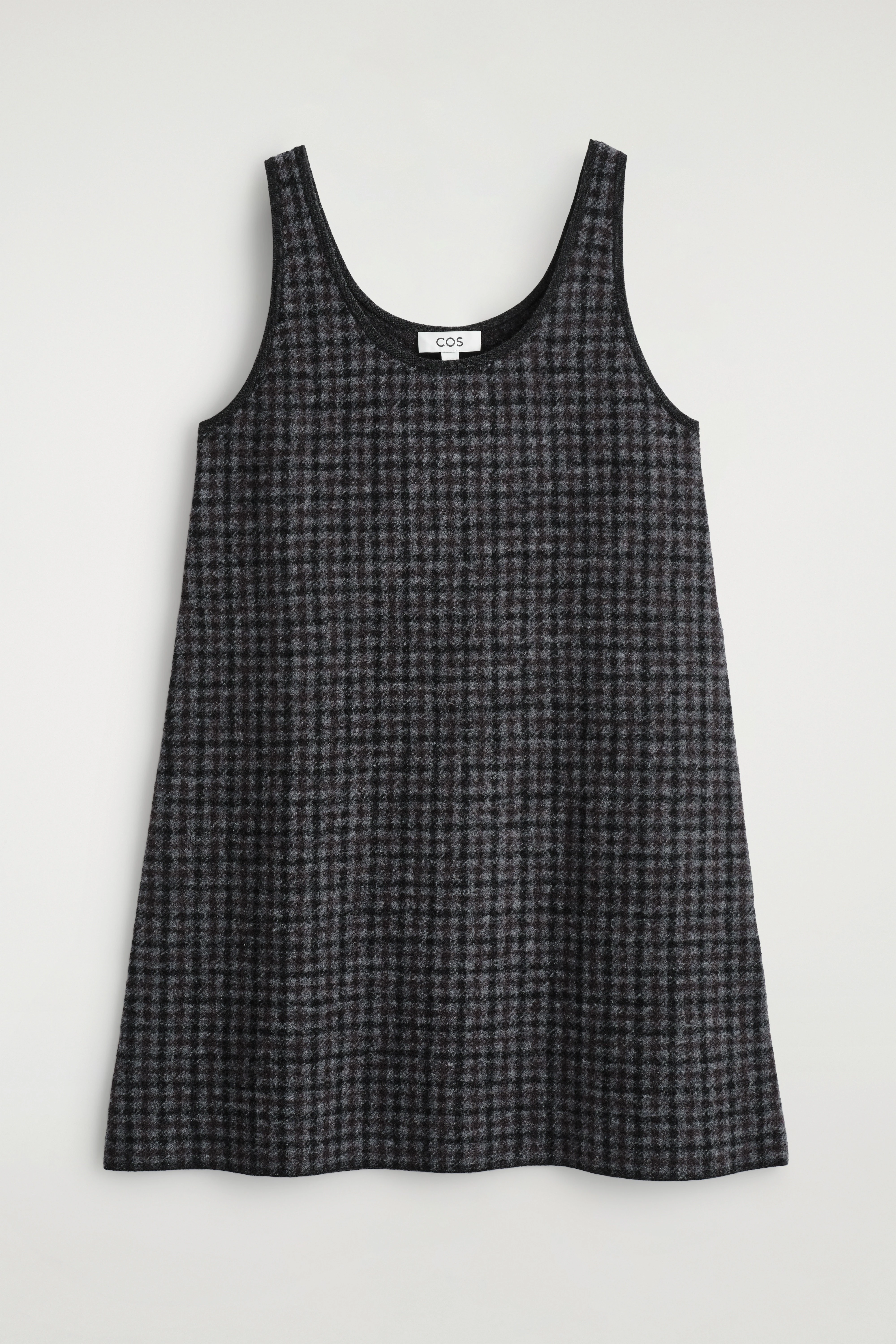 CHECKED BOILED-WOOL MINI DRESS - 1