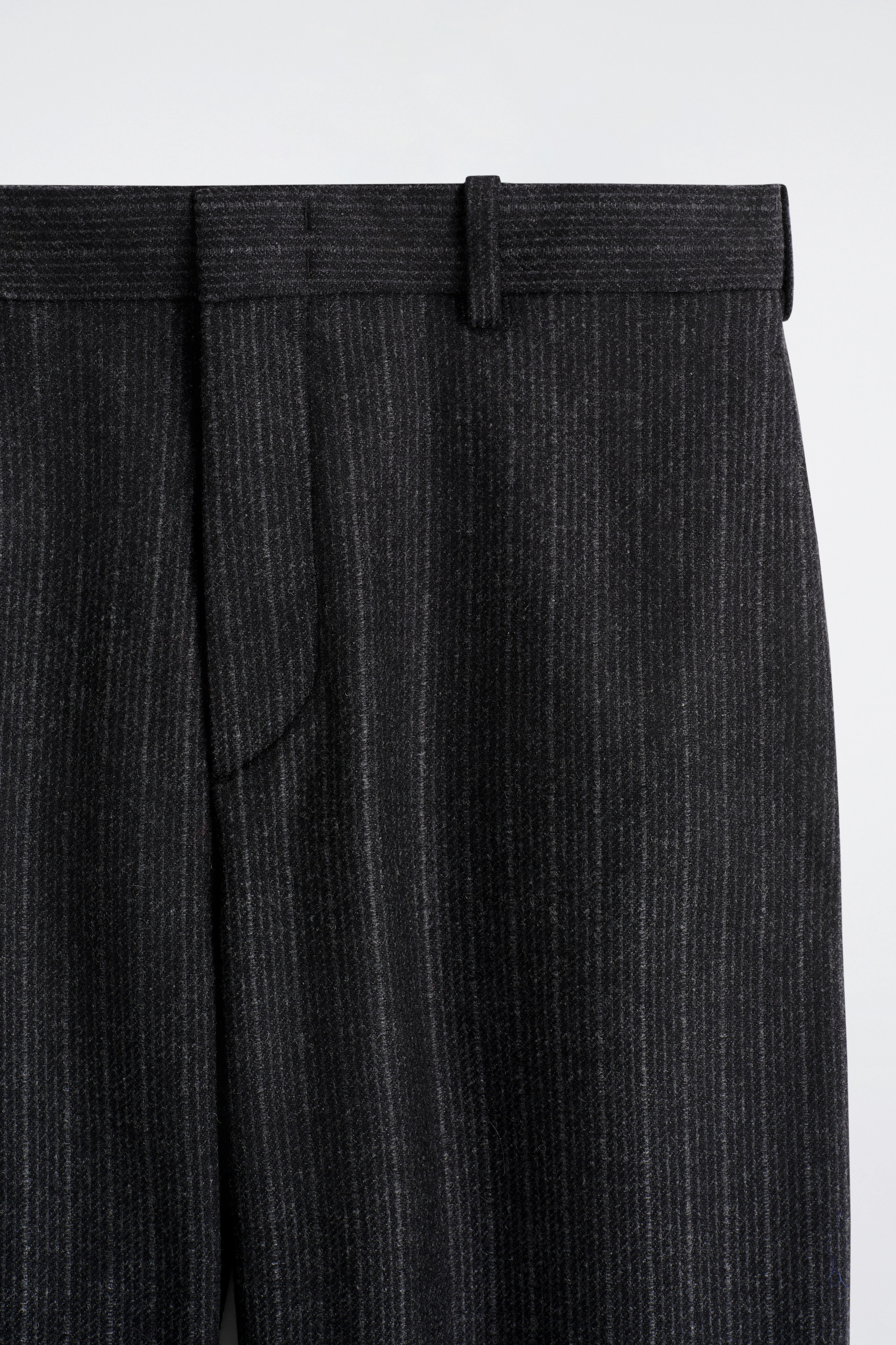PINSTRIPED WOOL RELAXED-FIT TAPERED TROUSERS - 7