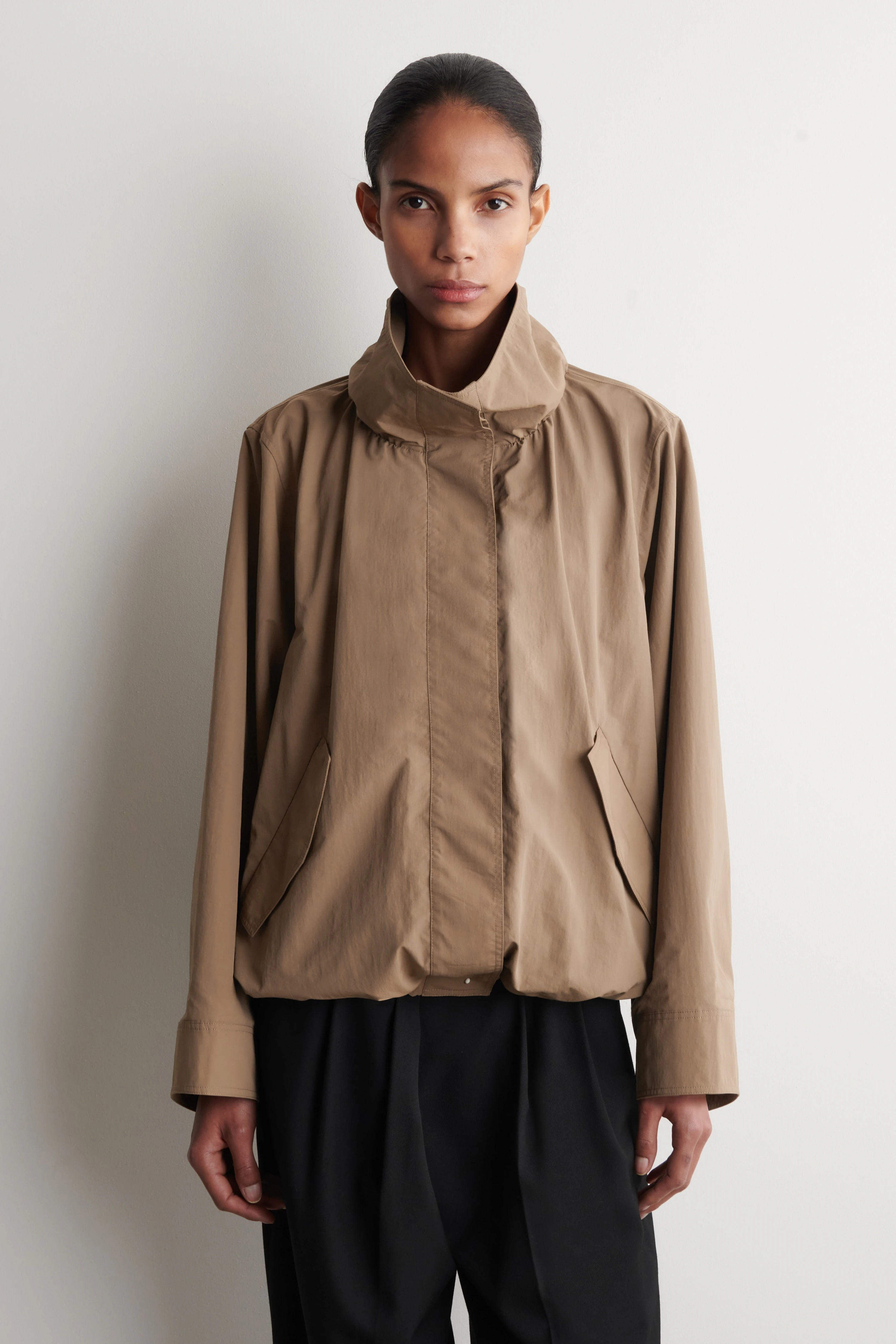 NYLON FUNNEL-NECK JACKET - 4
