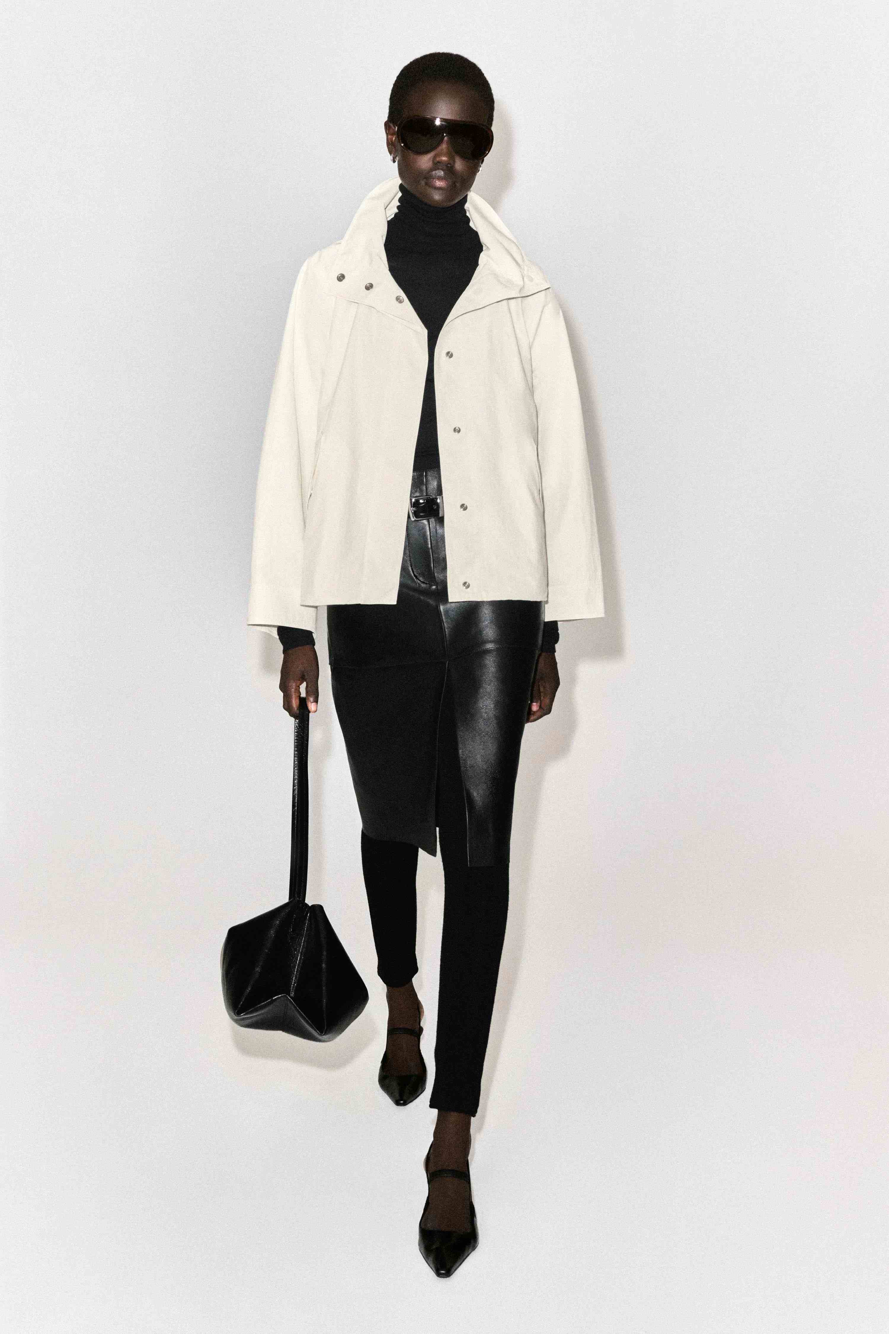 NYLON FUNNEL-NECK JACKET - 1