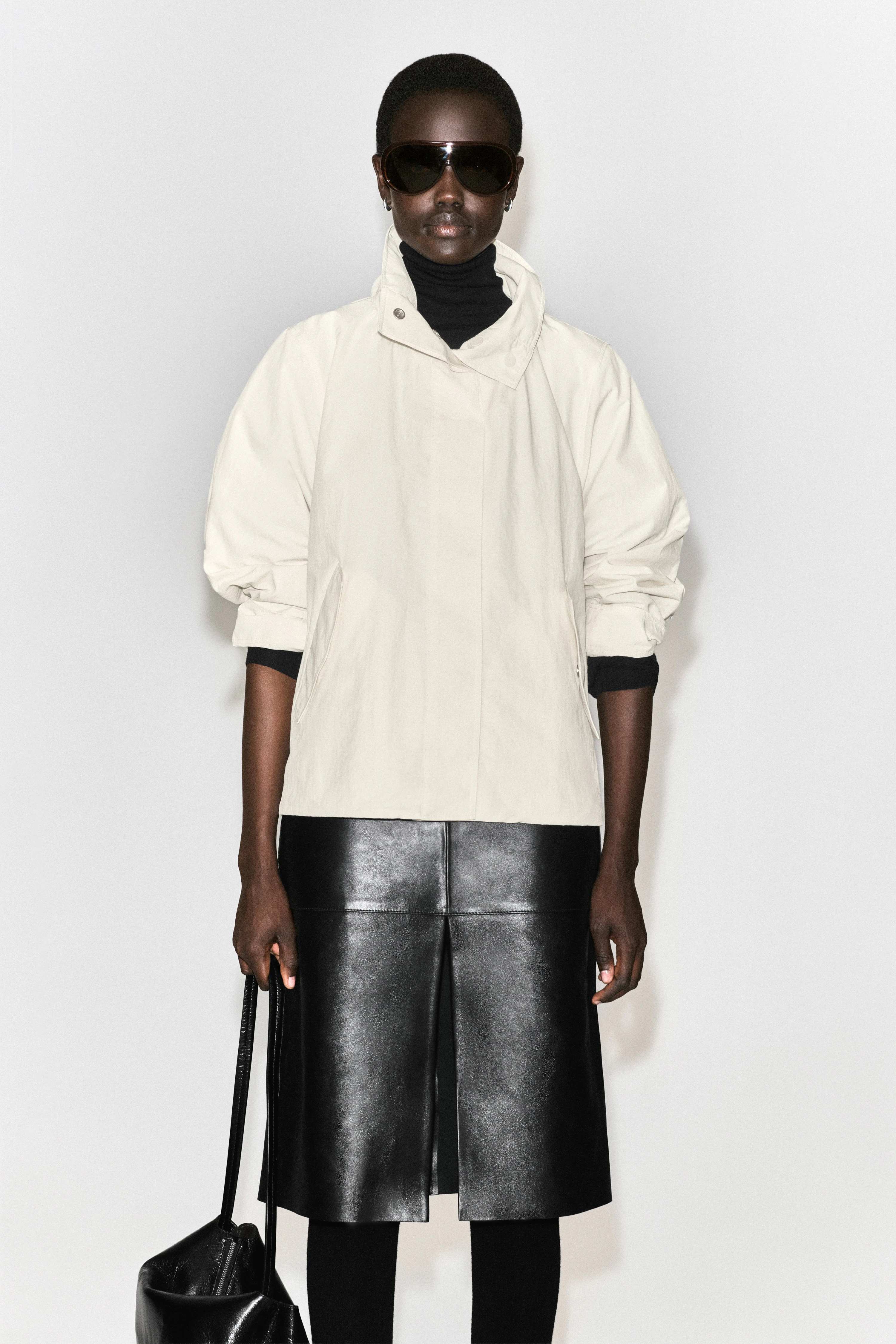 NYLON FUNNEL-NECK JACKET - 4