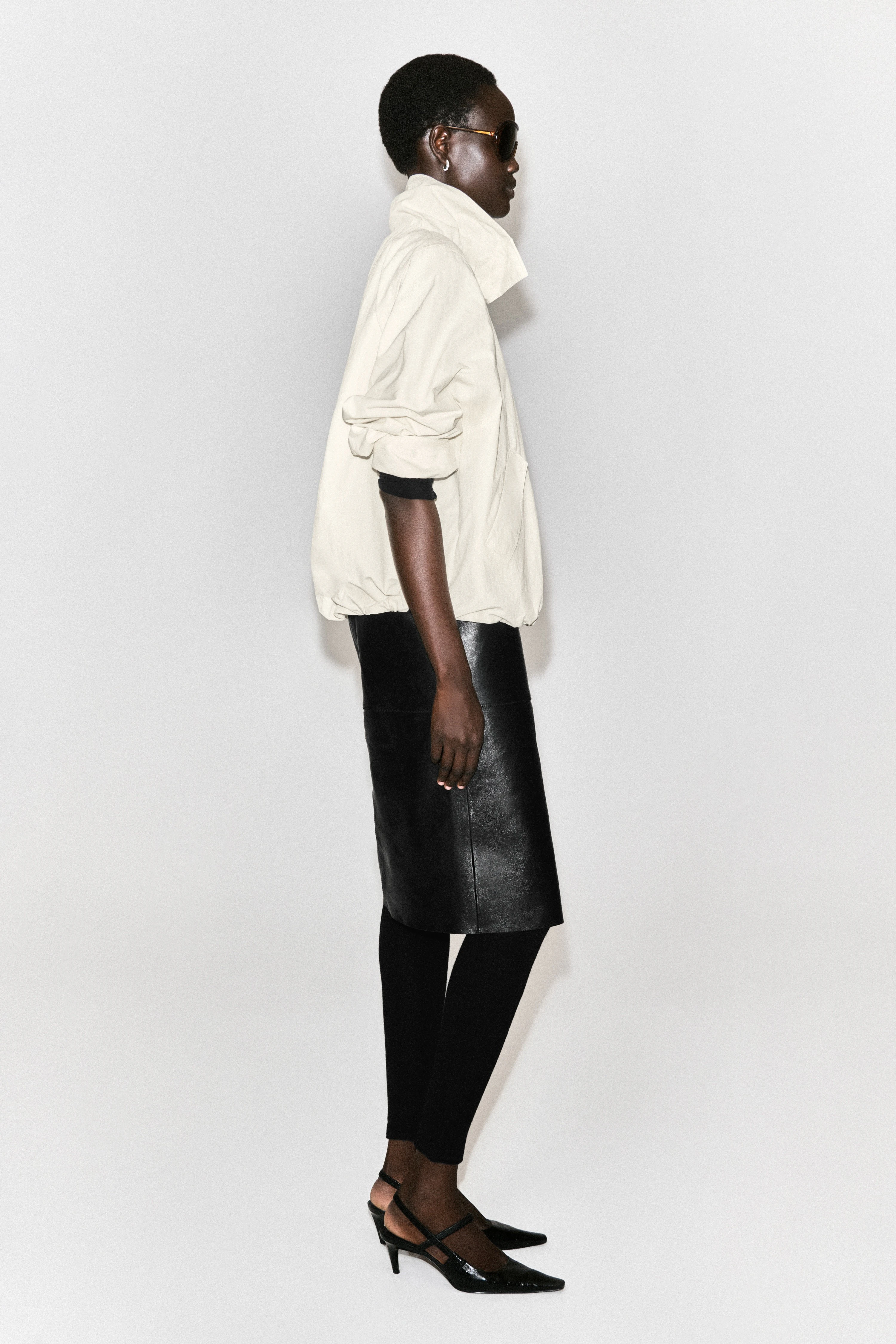 NYLON FUNNEL-NECK JACKET
