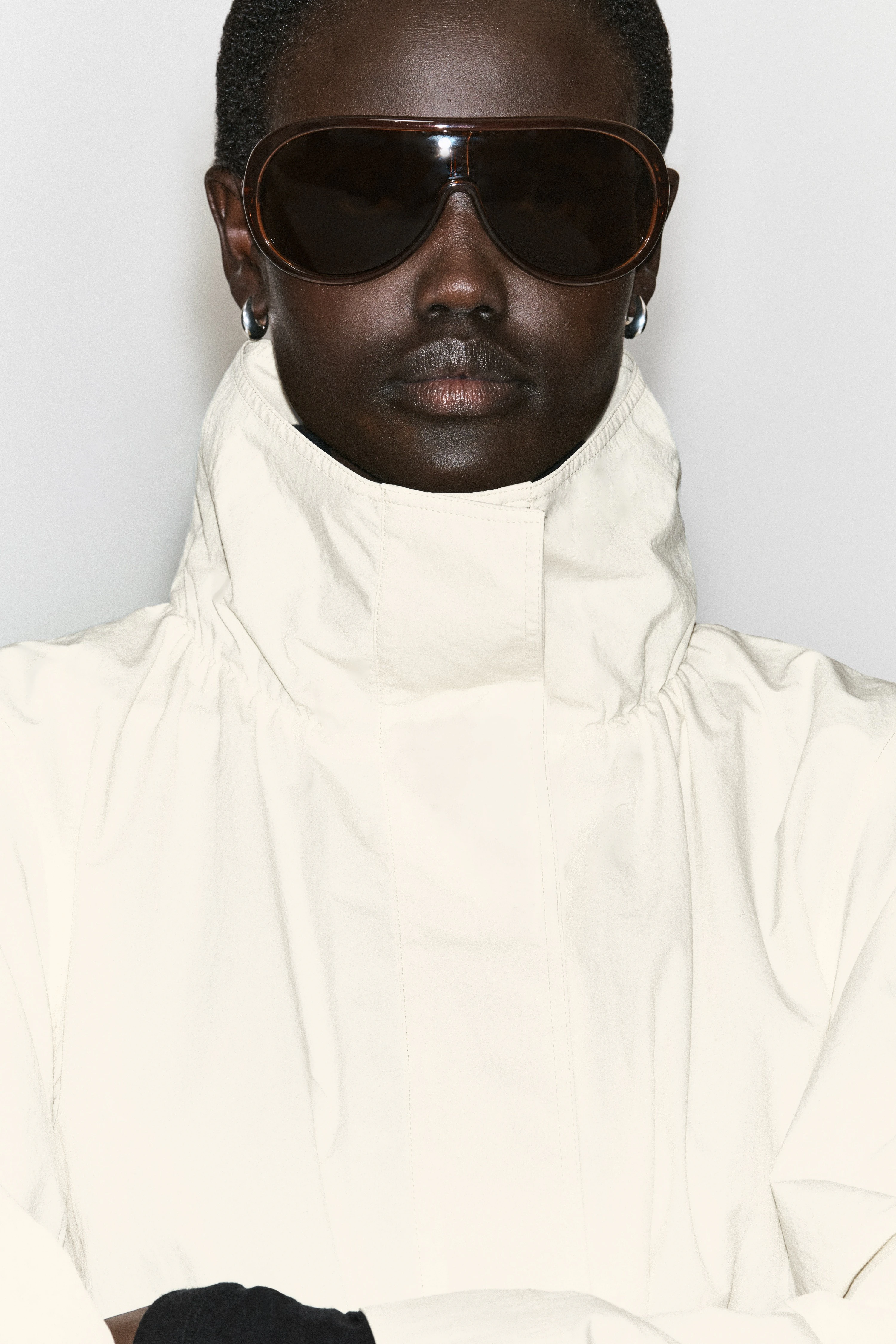 NYLON FUNNEL-NECK JACKET