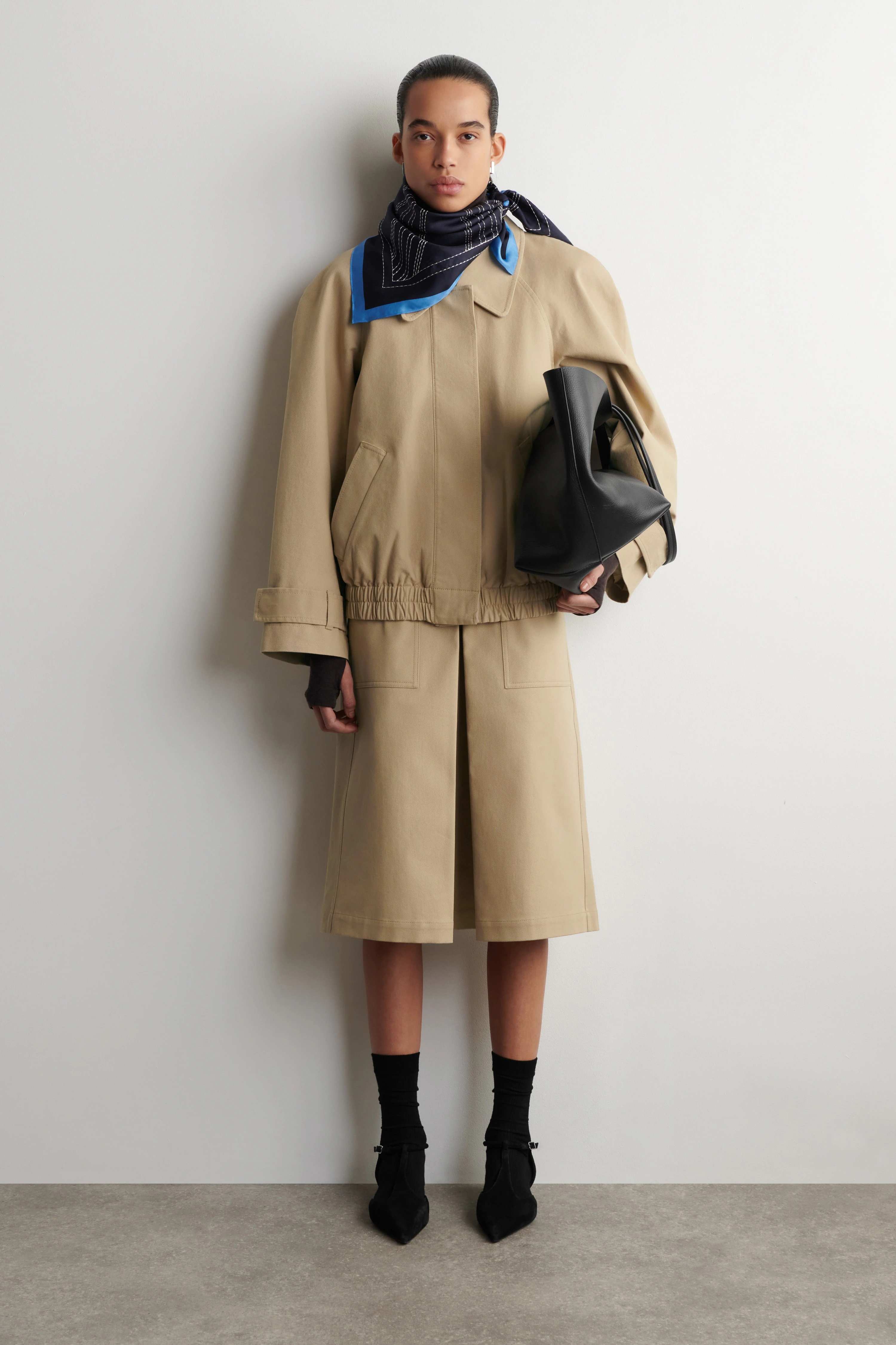 ROUNDED COTTON BLOUSON JACKET - 1