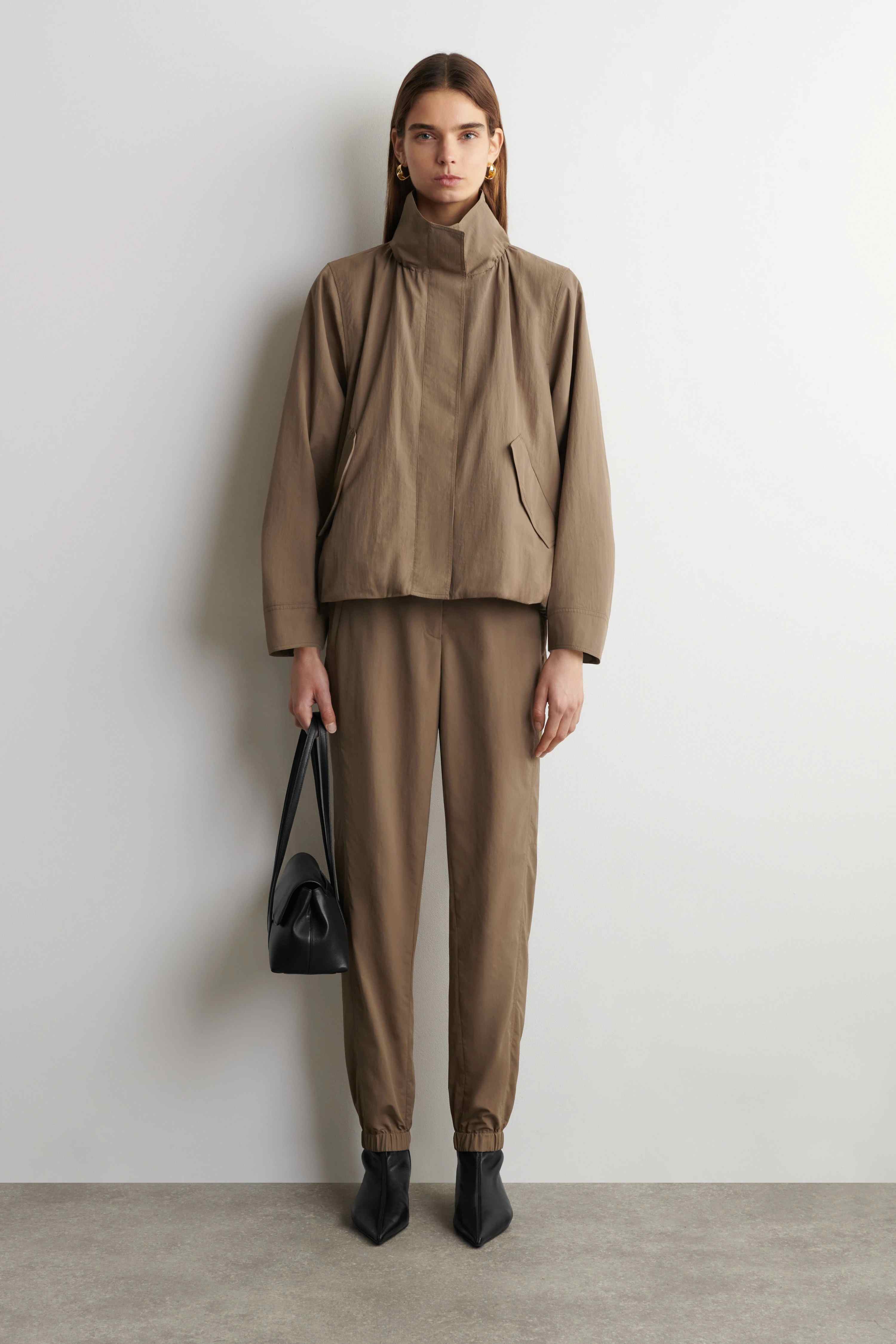 TECHNICAL NYLON BARREL-LEG TROUSERS - 1