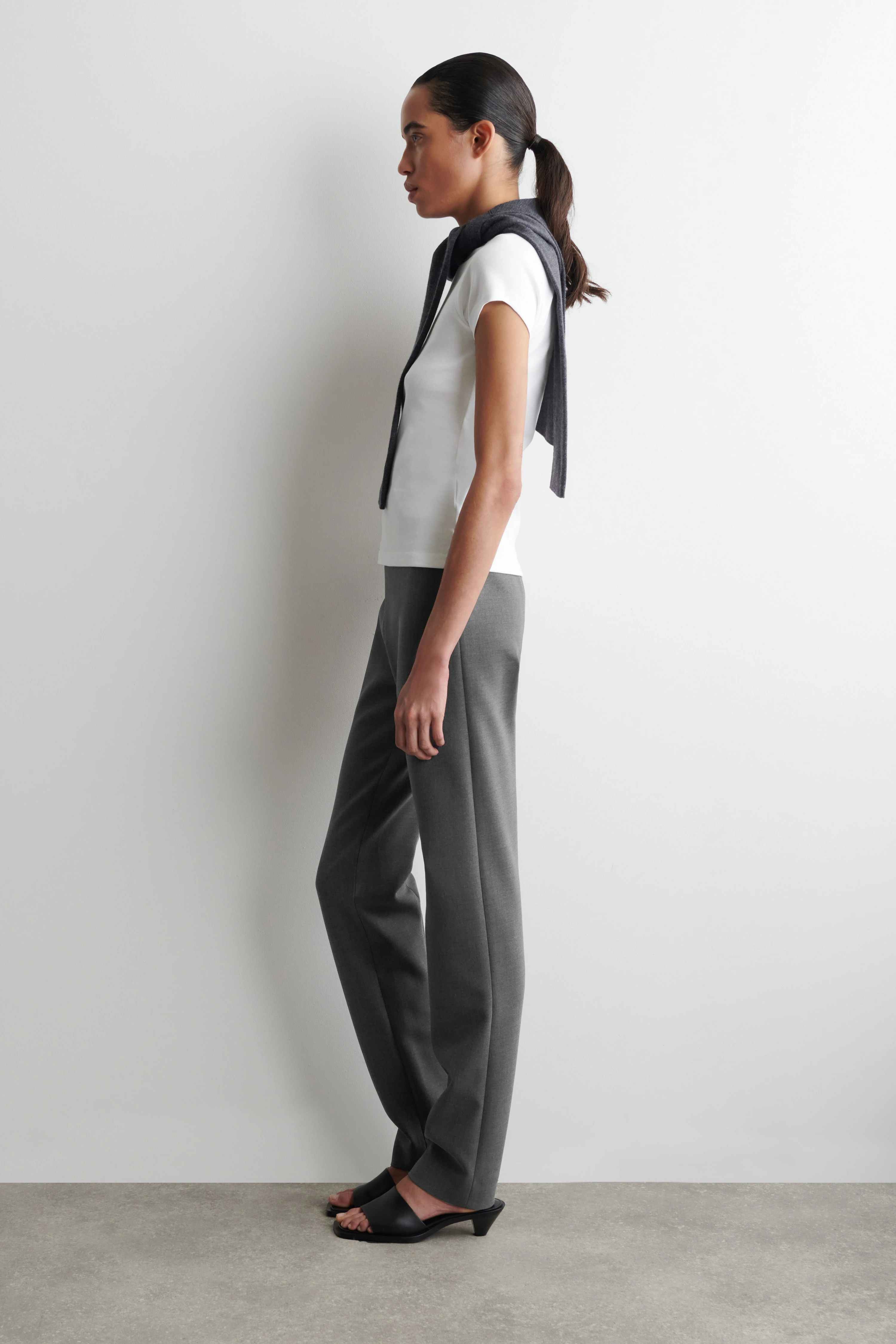 SLIM STRAIGHT-LEG TROUSERS - 4