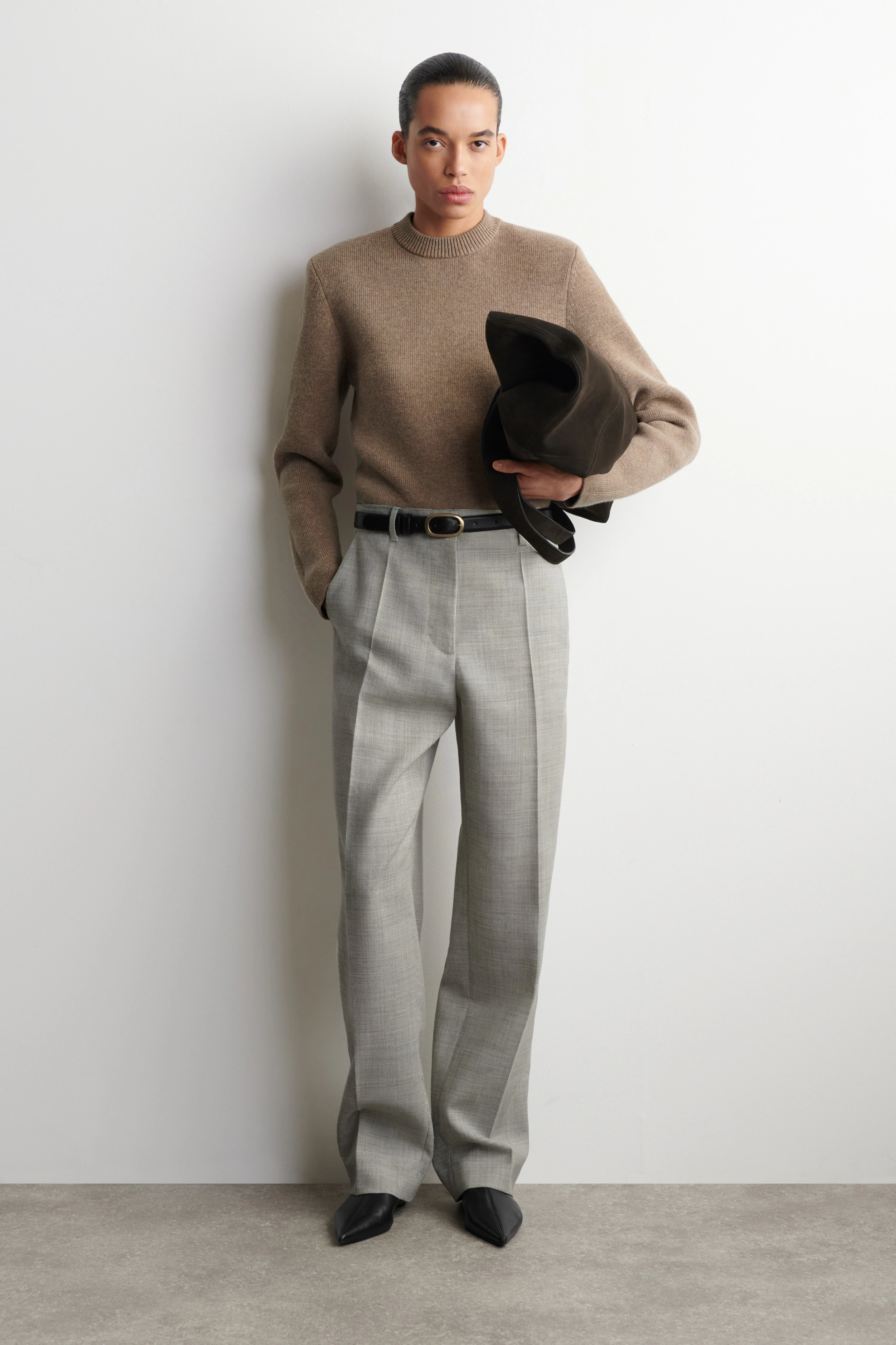 SCULPTED-SHOULDER MERINO WOOL JUMPER - 3