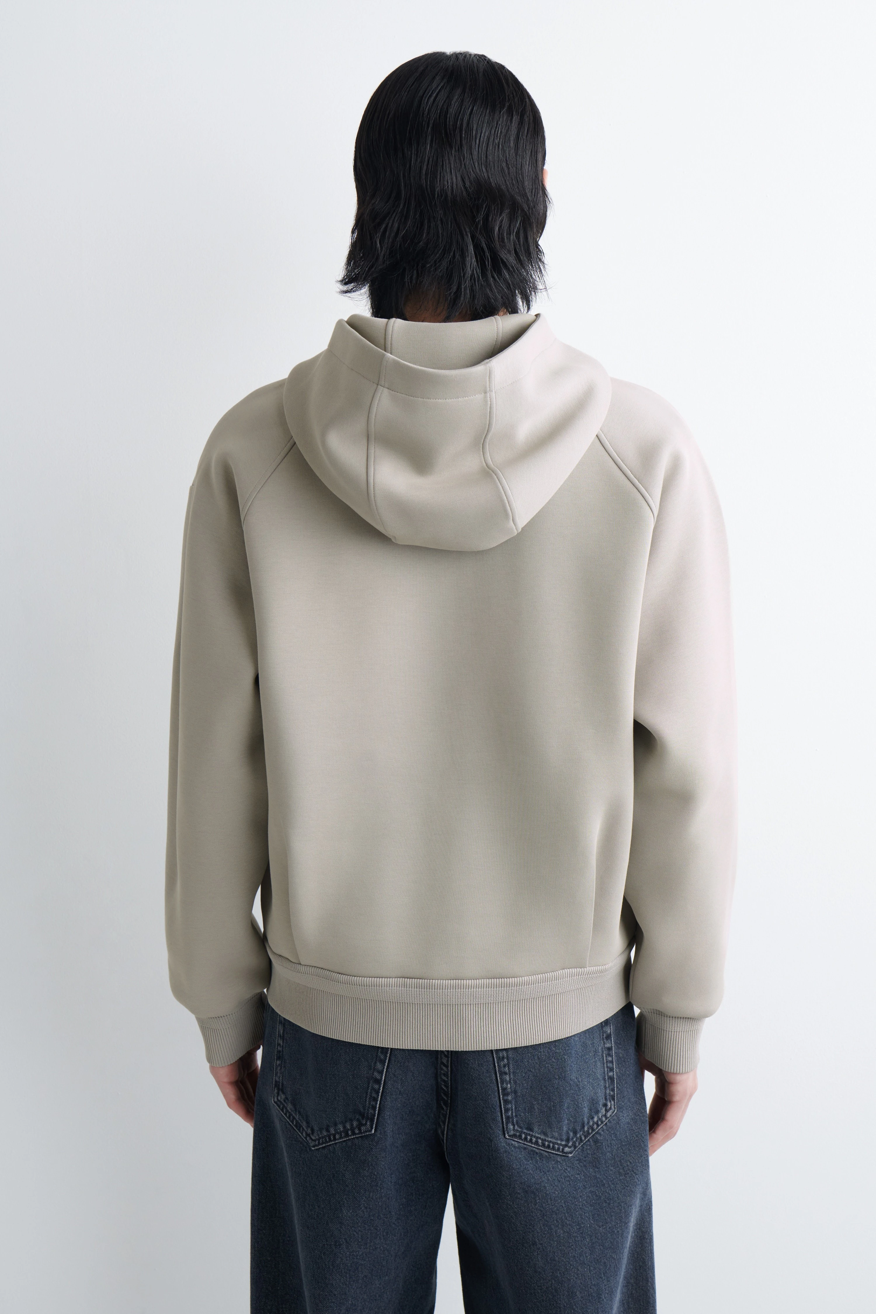 COTTON-PIQUÉ ZIP-UP HOODIE - 2