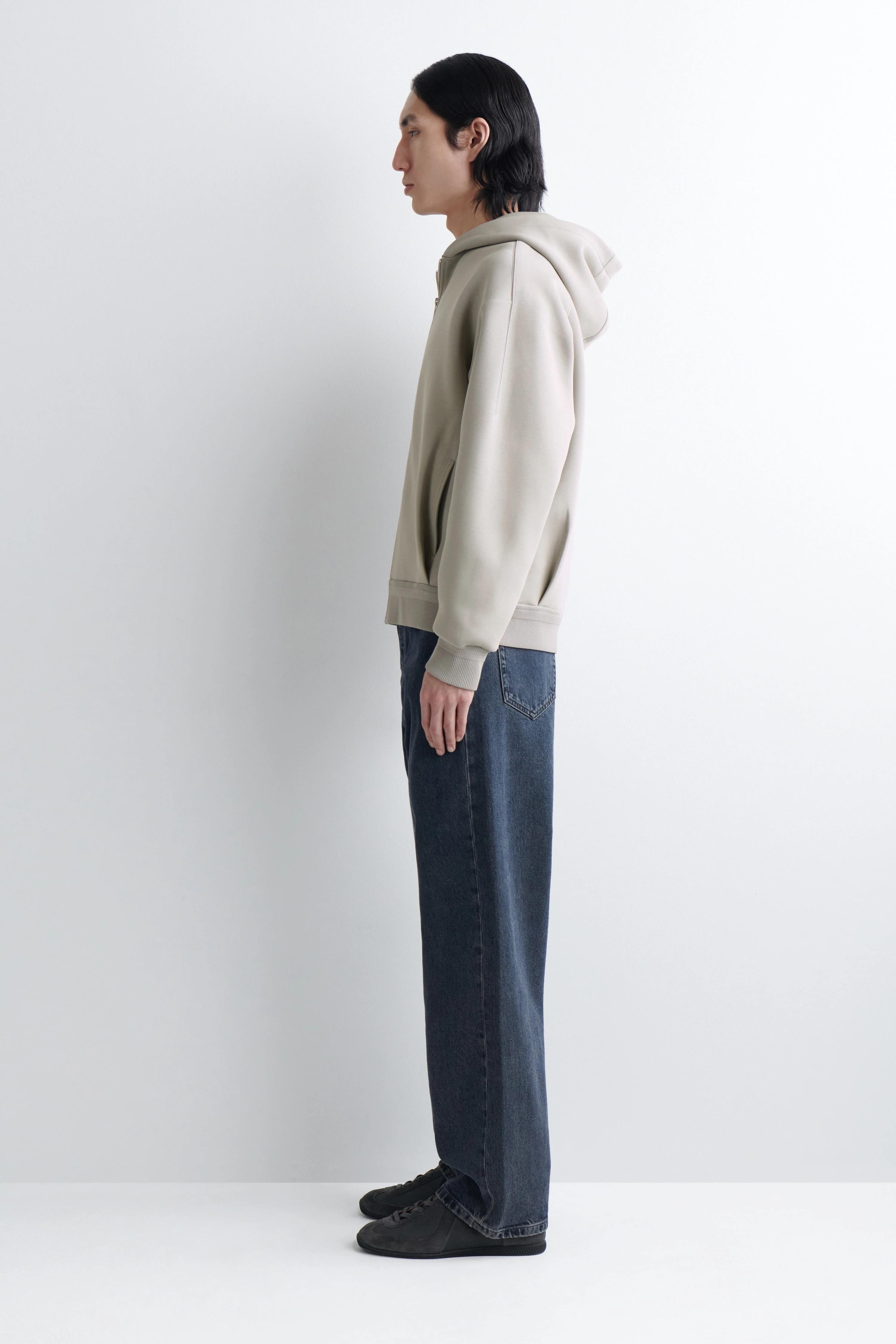 COTTON-PIQUÉ ZIP-UP HOODIE - 3