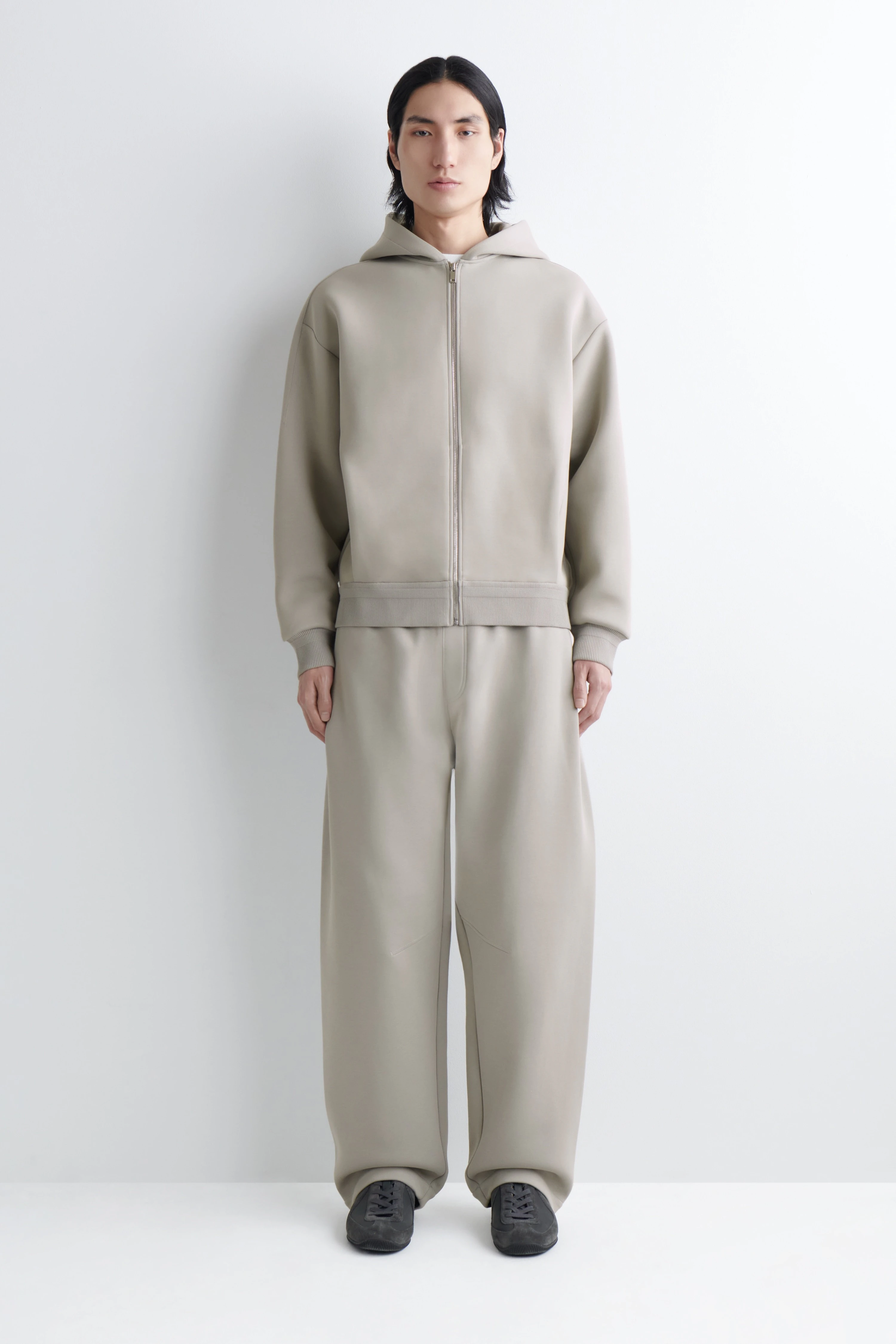COTTON-PIQUÉ ZIP-UP HOODIE - 5