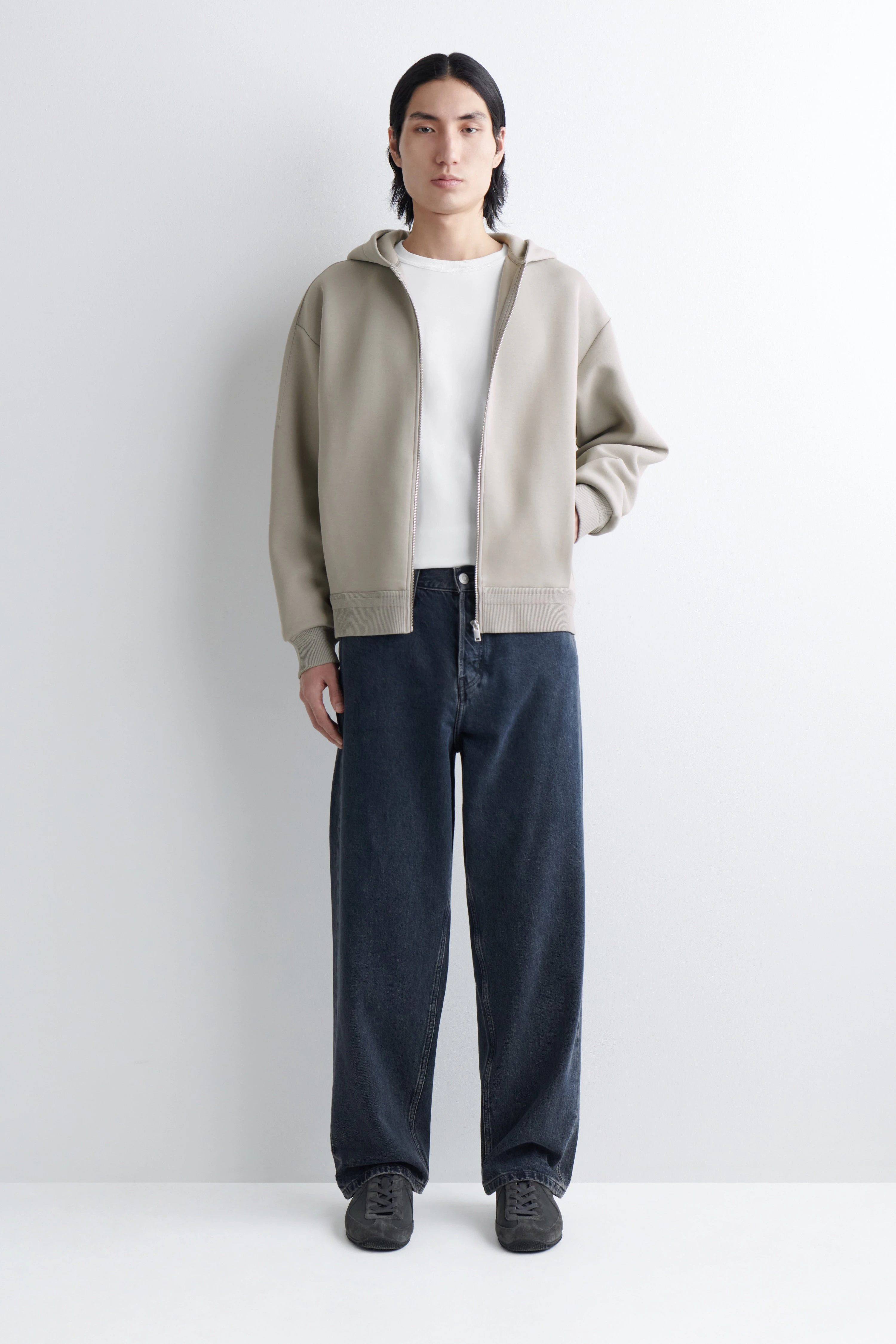 COTTON-PIQUÉ ZIP-UP HOODIE - 6