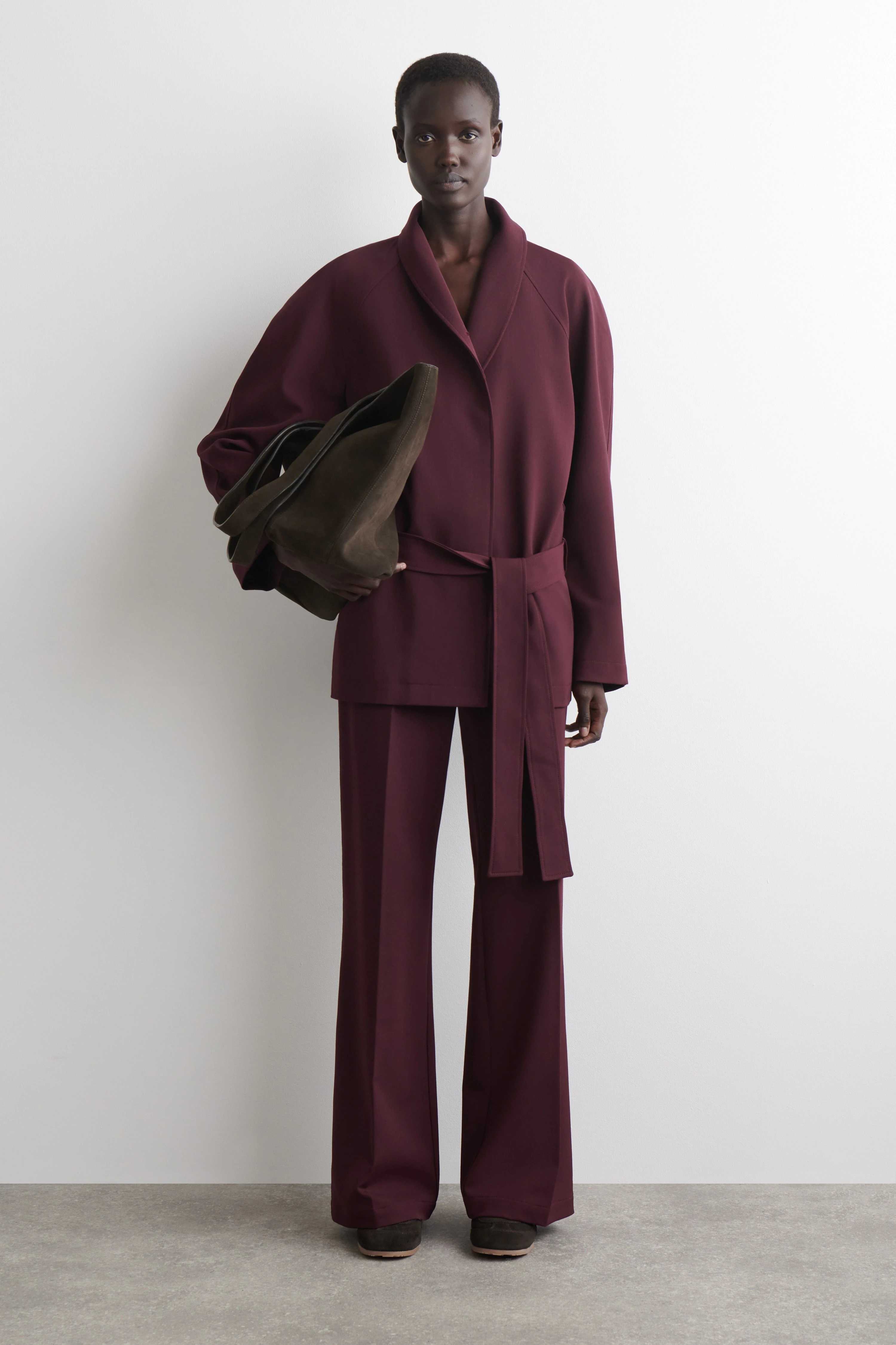 WOOL-BLEND STRAIGHT-LEG TROUSERS - 1