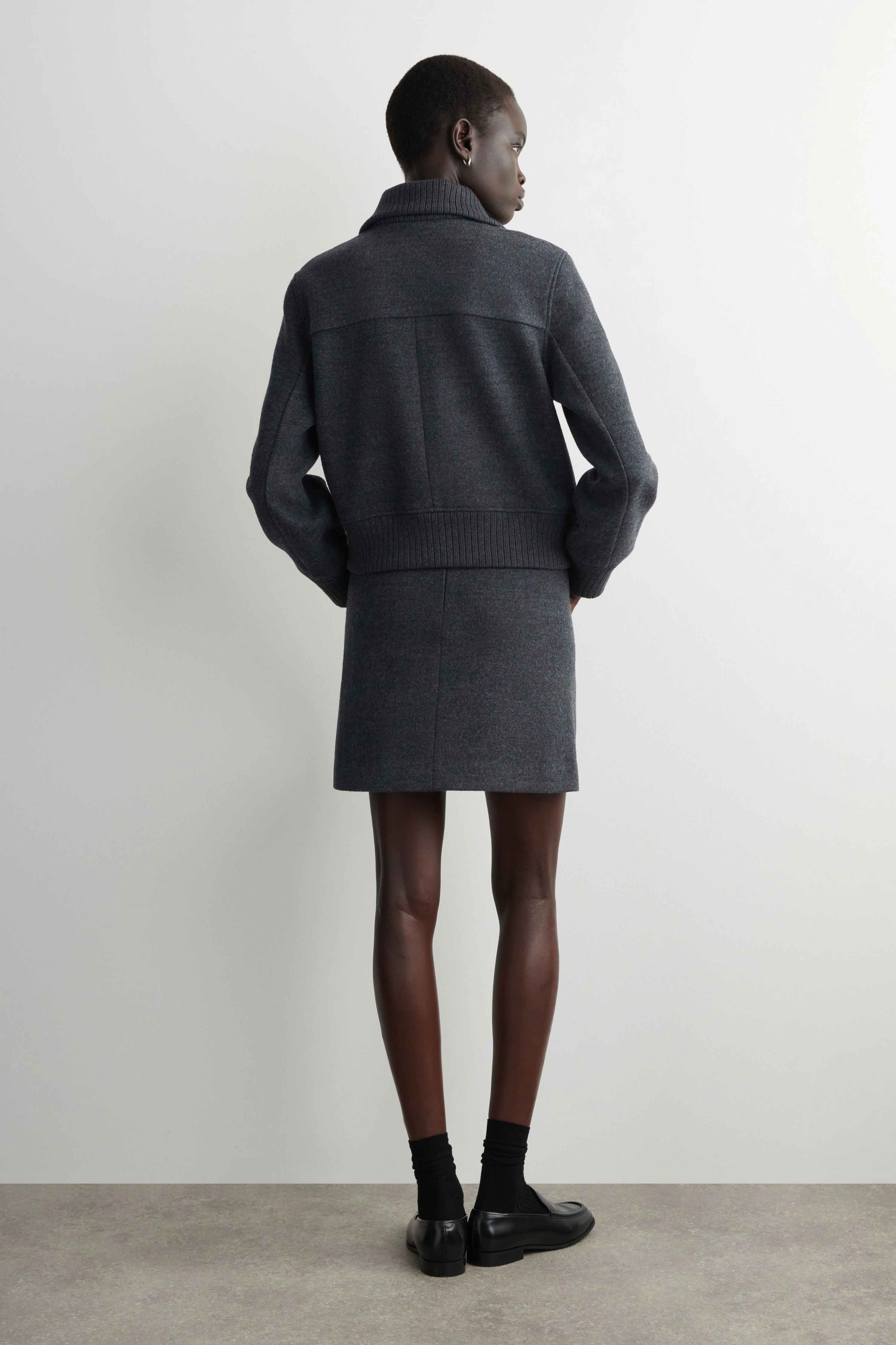 BOILED MERINO WOOL MINI SKIRT - 2