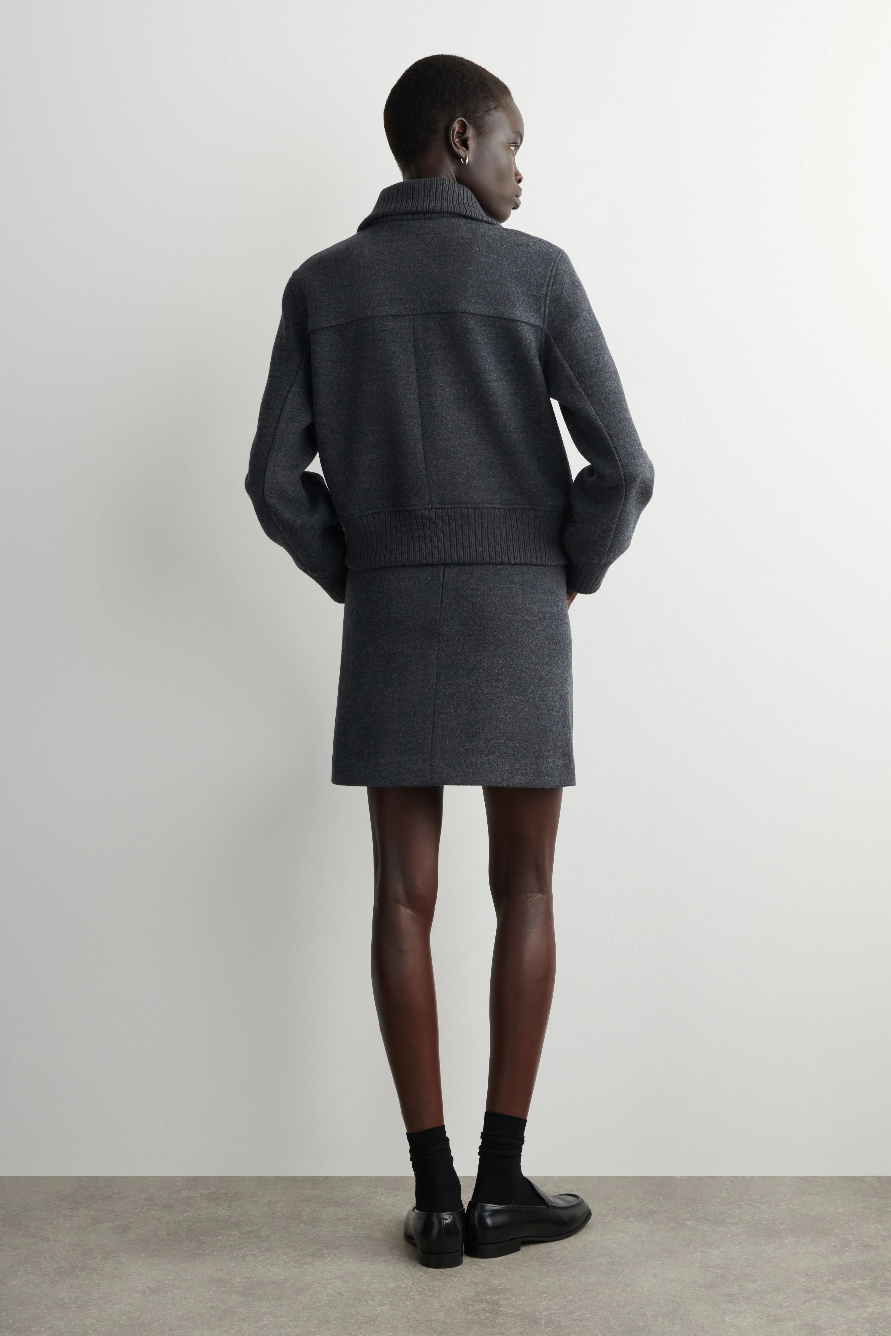BOILED MERINO WOOL MINI SKIRT