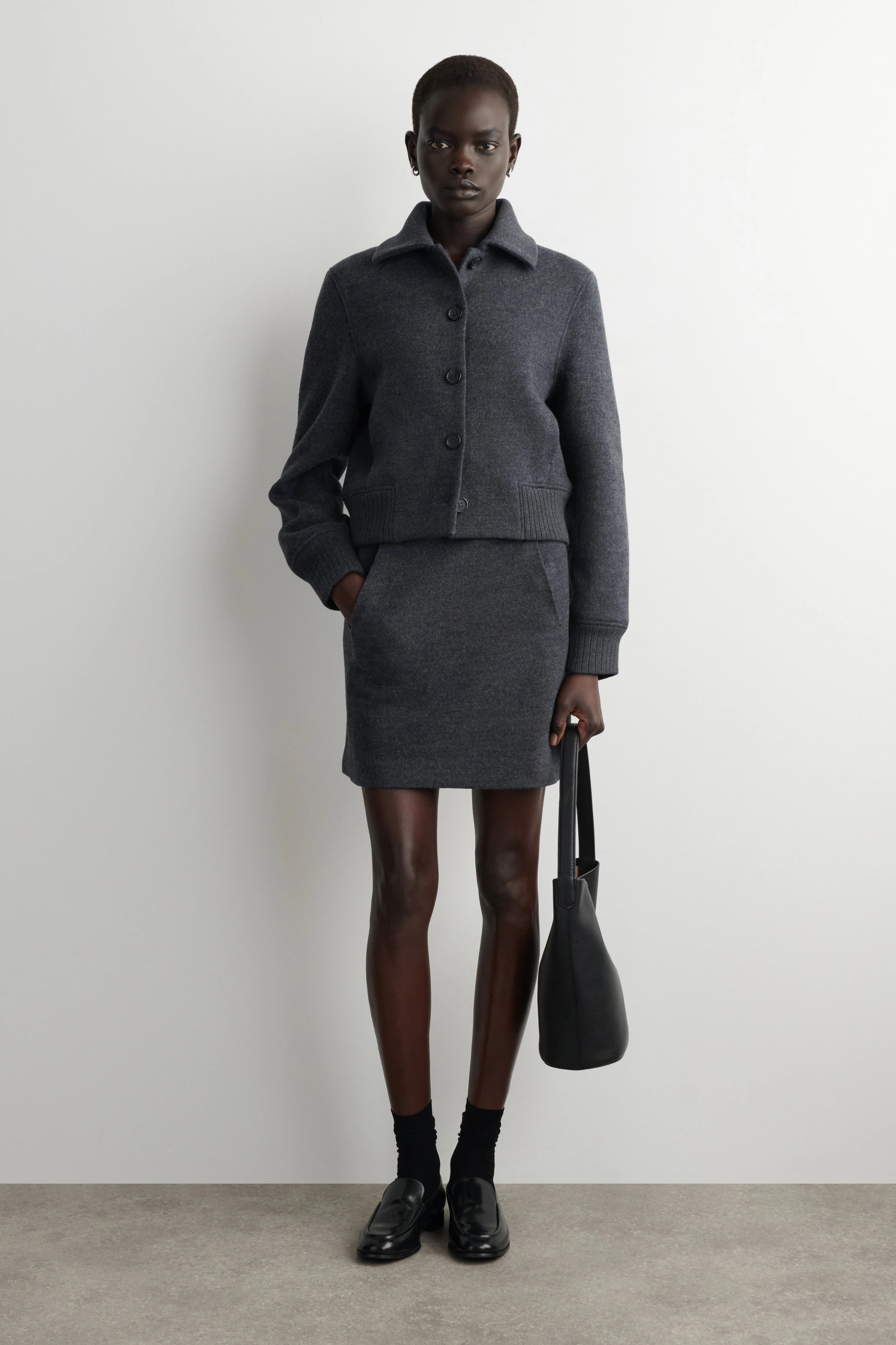 BOILED MERINO WOOL MINI SKIRT - 3