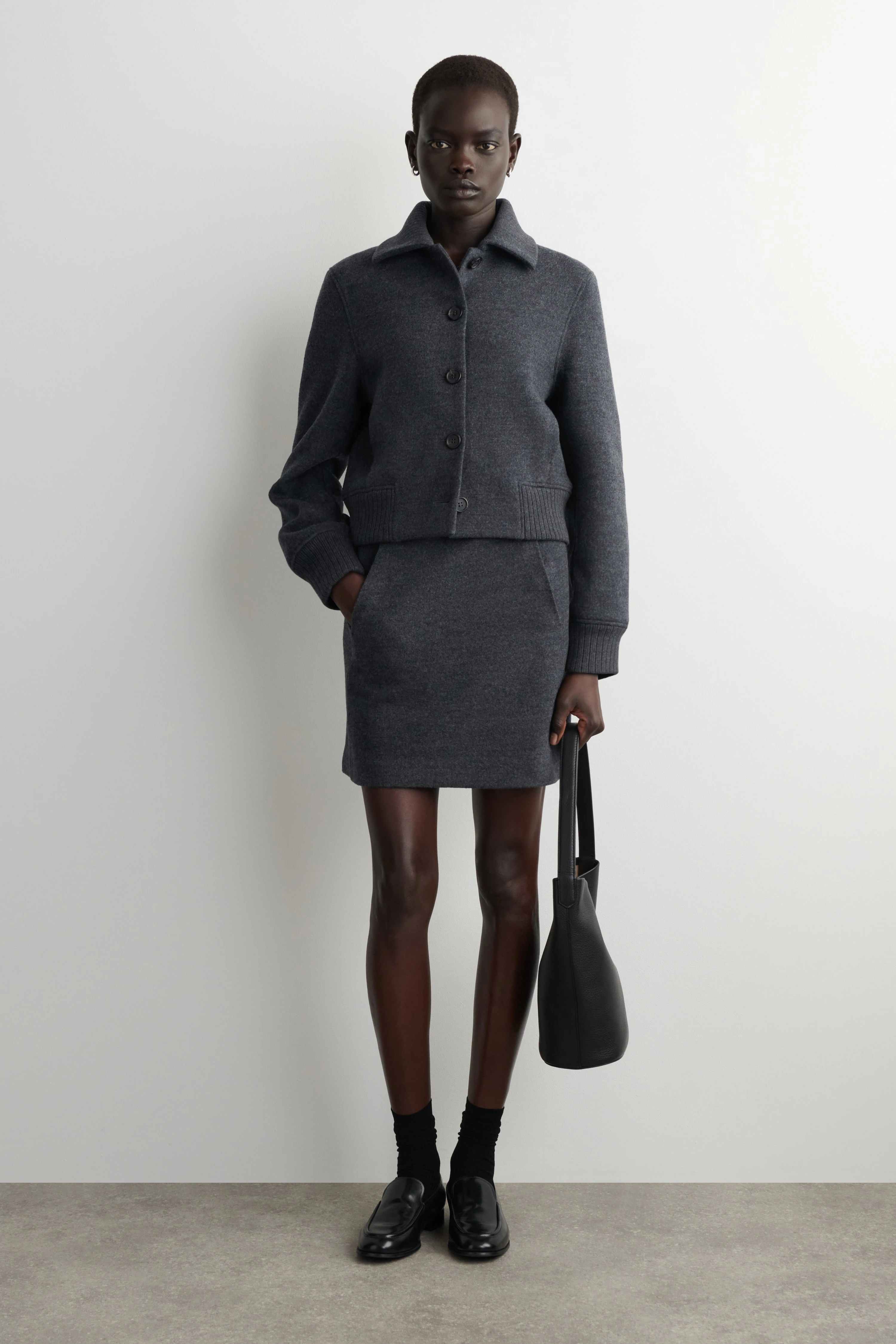 BOILED MERINO WOOL MINI SKIRT - 3