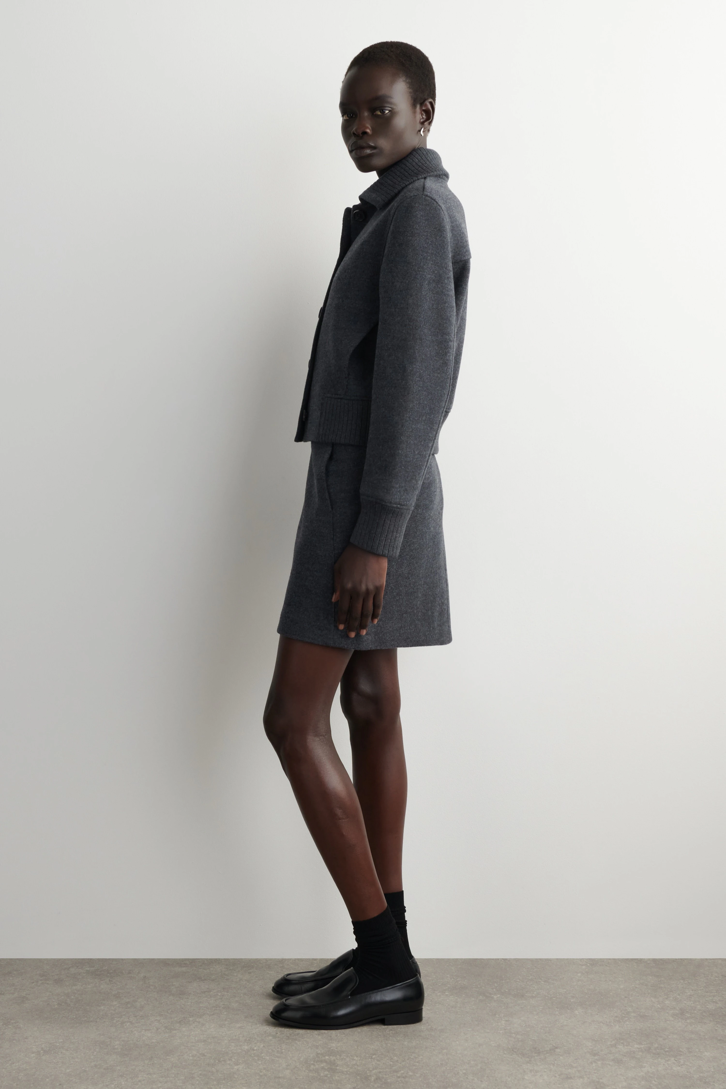 BOILED MERINO WOOL MINI SKIRT - 4
