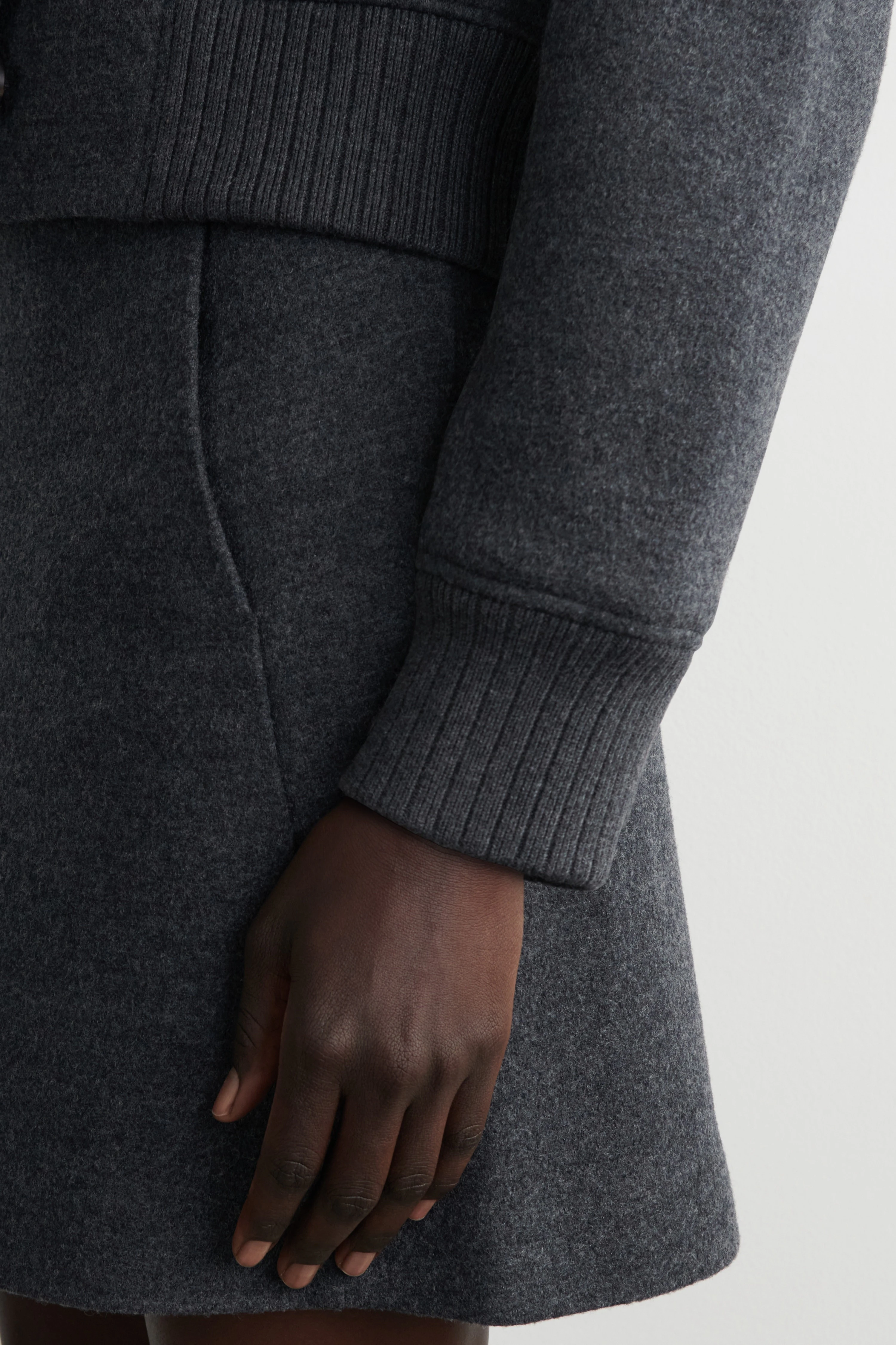 BOILED MERINO WOOL MINI SKIRT - 5