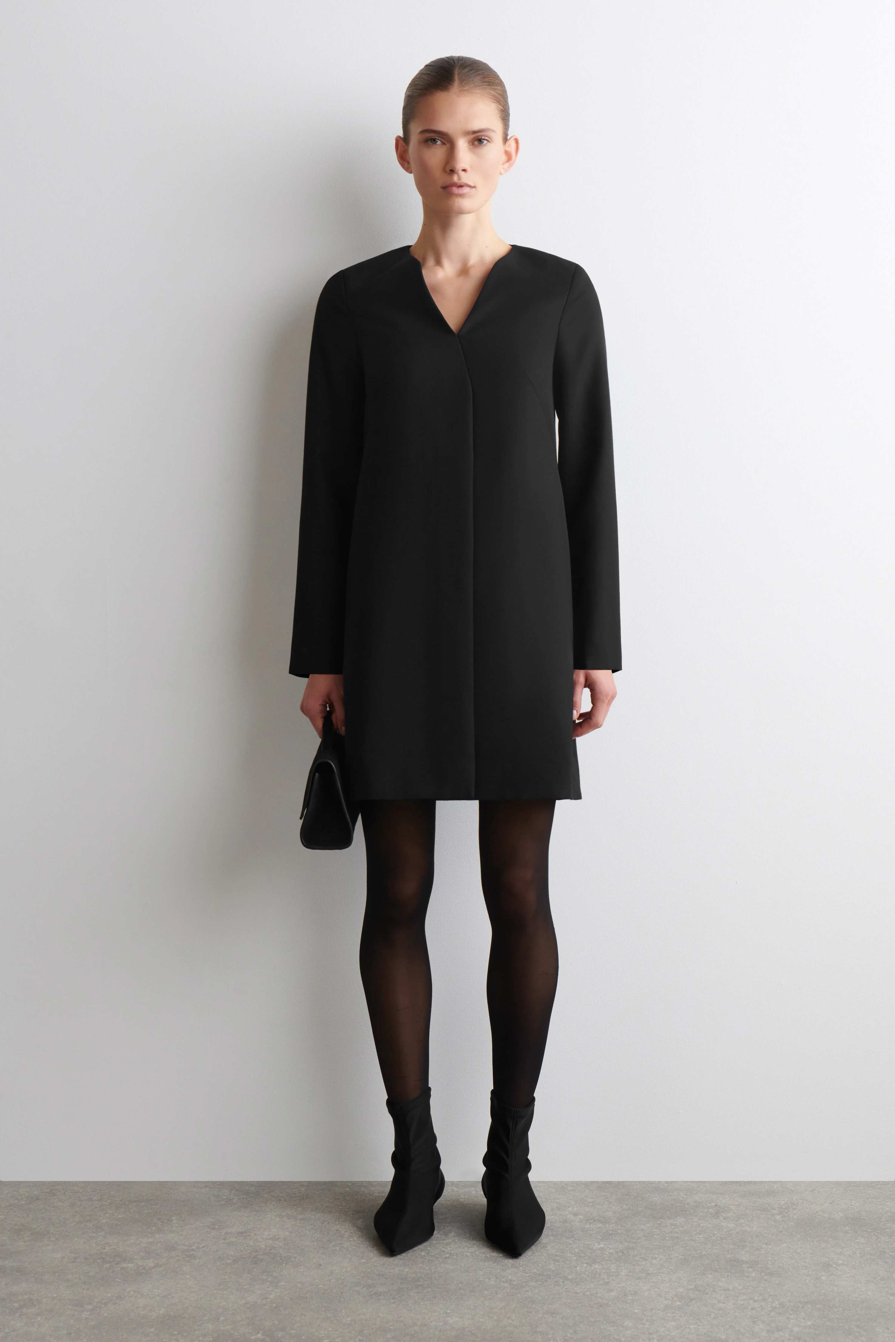TAILORED WOOL-BLEND MINI DRESS