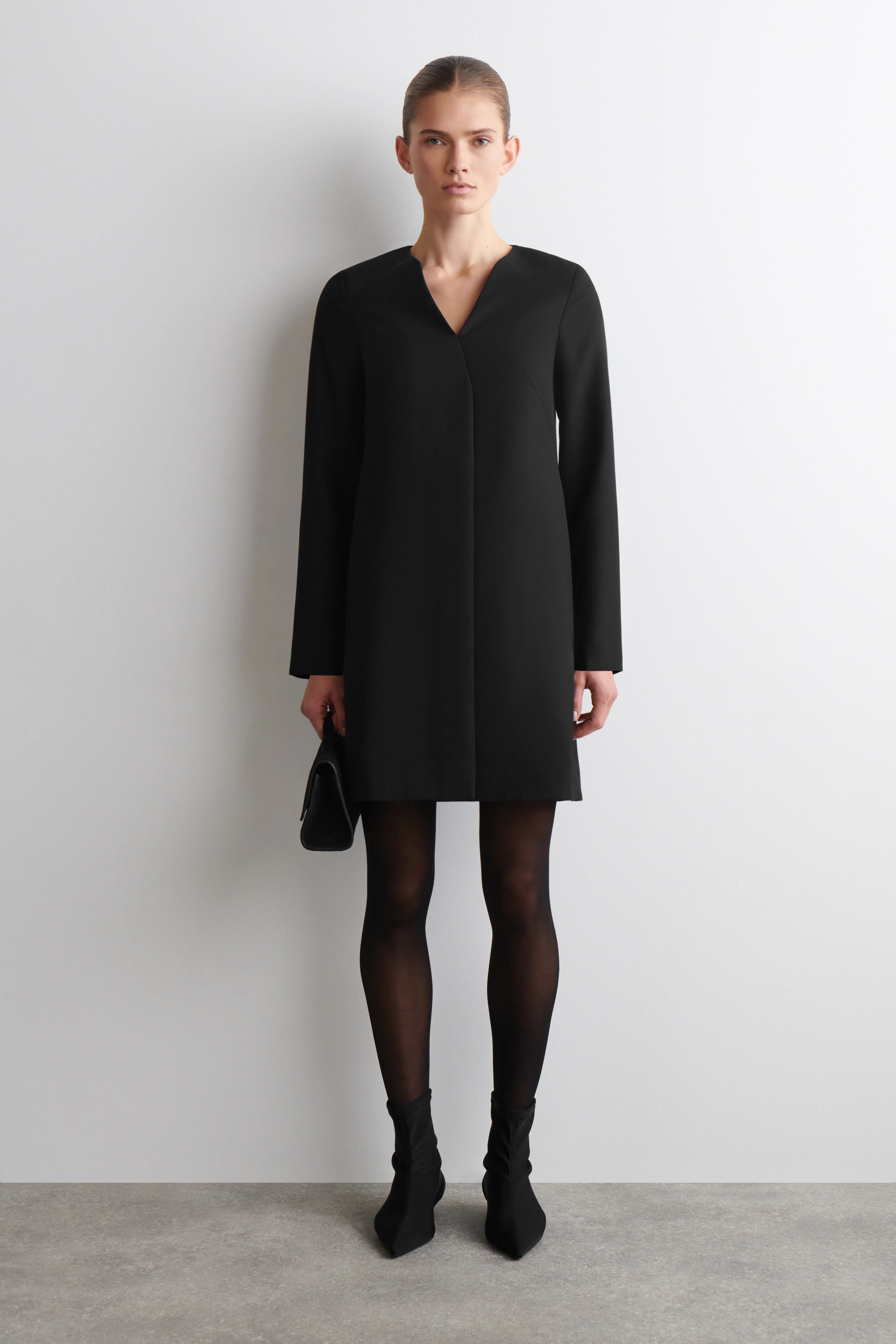 TAILORED WOOL-BLEND MINI DRESS - 1