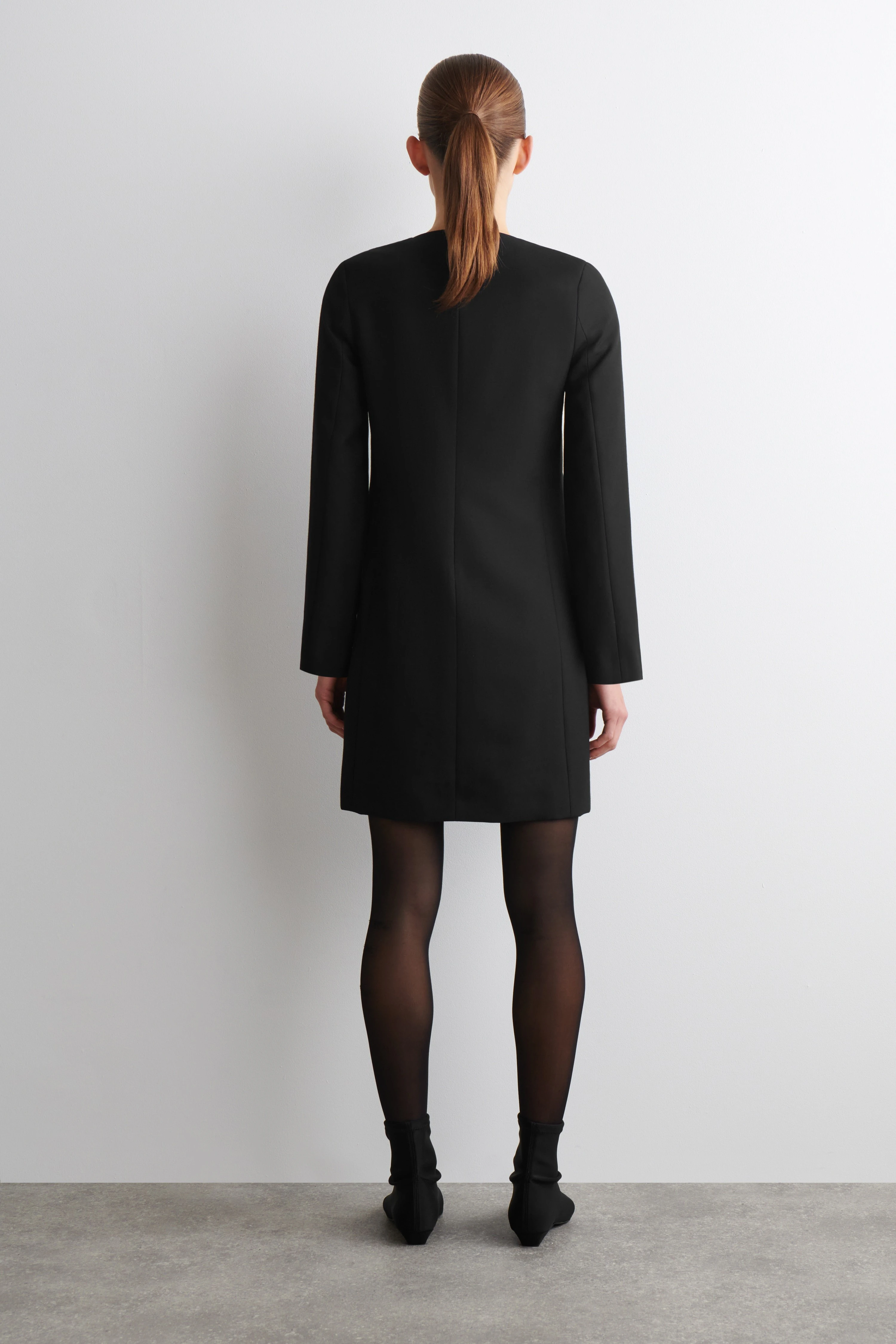 TAILORED WOOL-BLEND MINI DRESS - 3