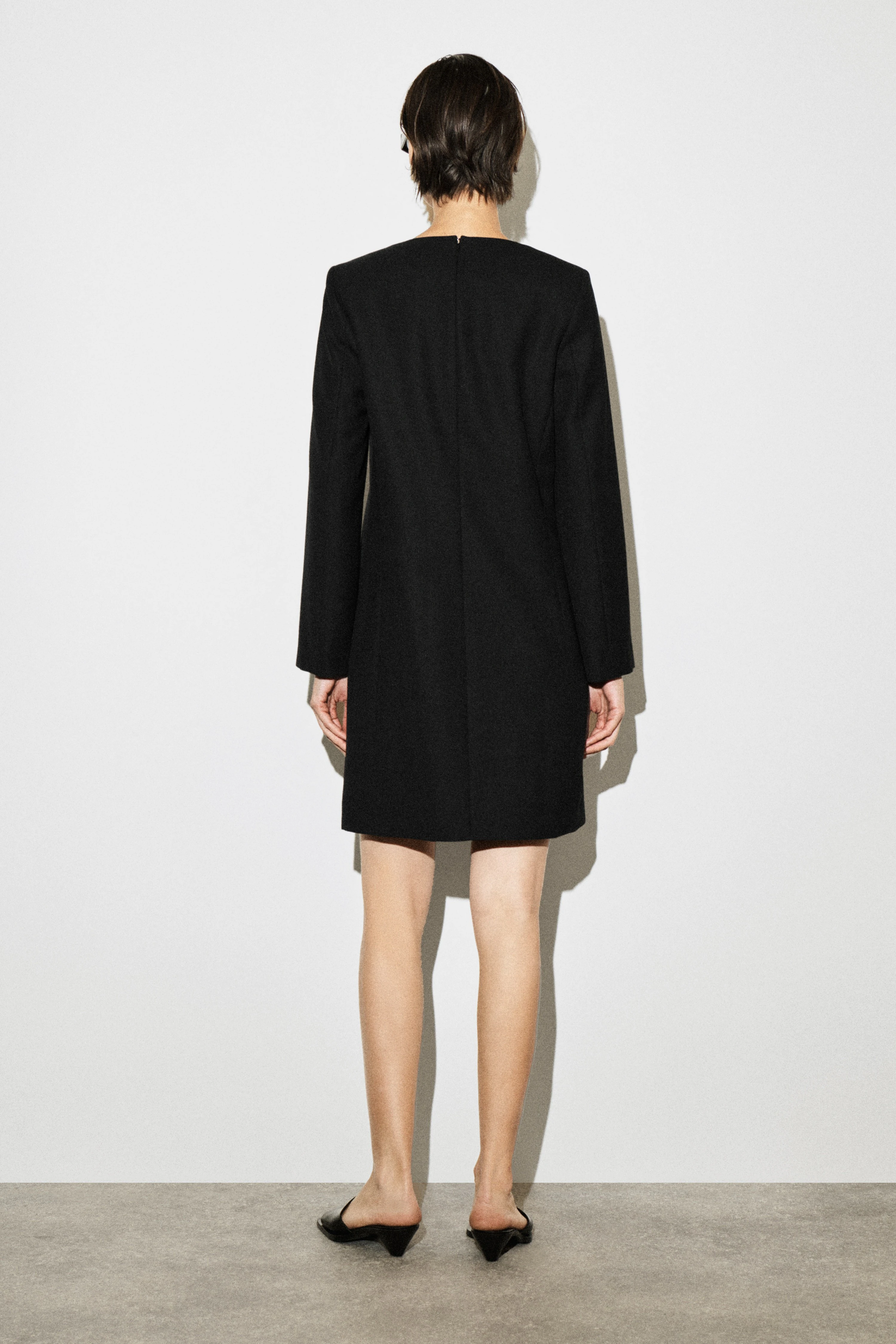 TAILORED WOOL-BLEND MINI DRESS - 4