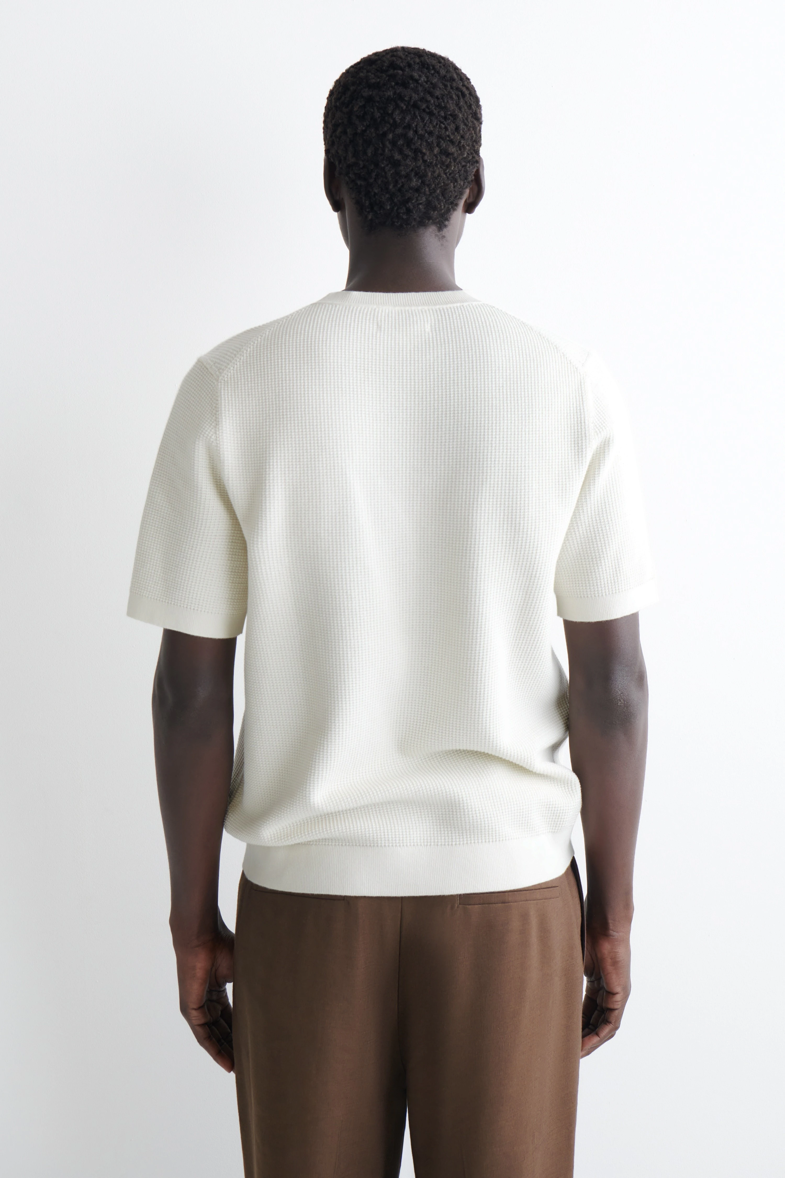 WAFFLE-KNIT COTTON T-SHIRT - 2