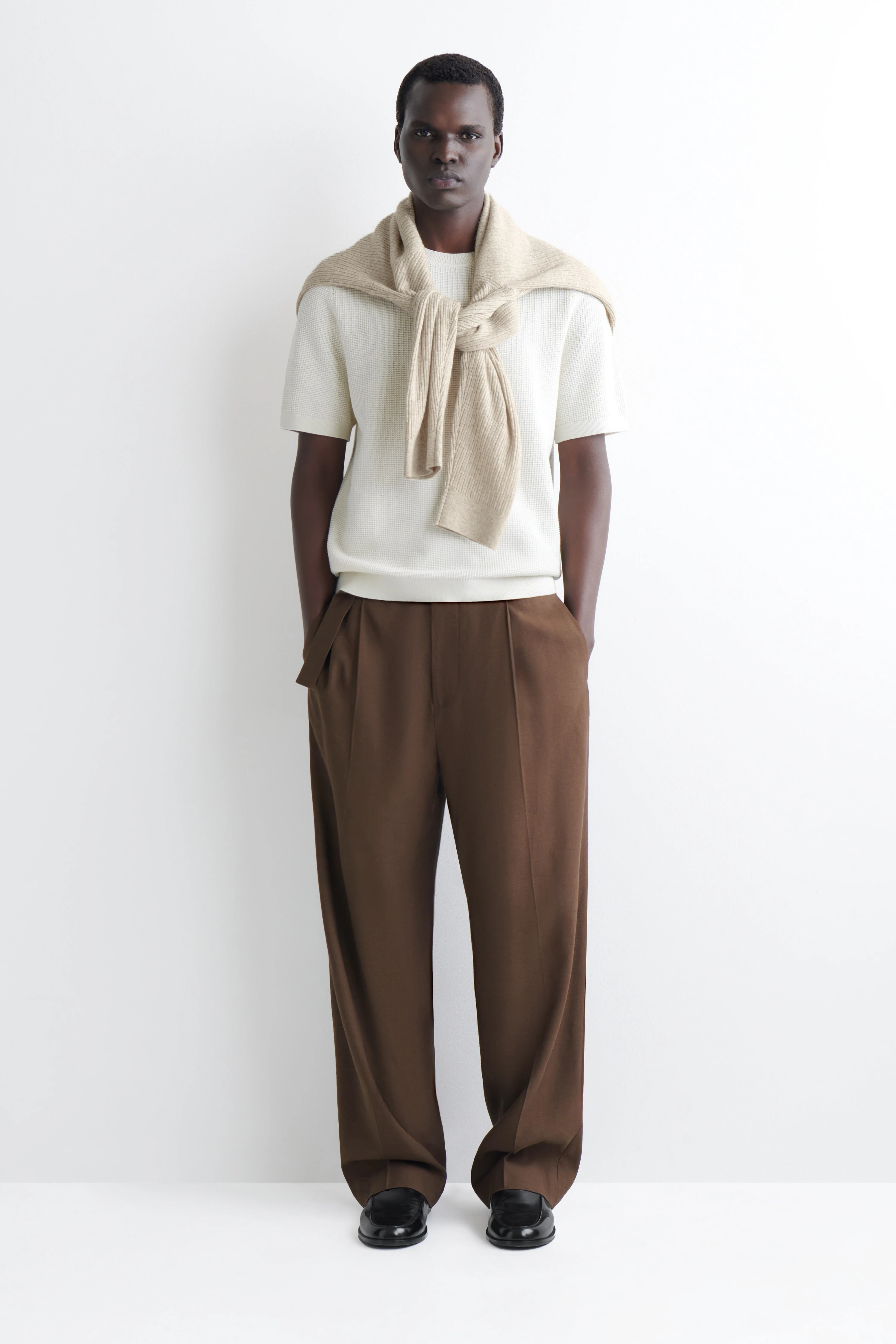 WAFFLE-KNIT COTTON T-SHIRT - 3