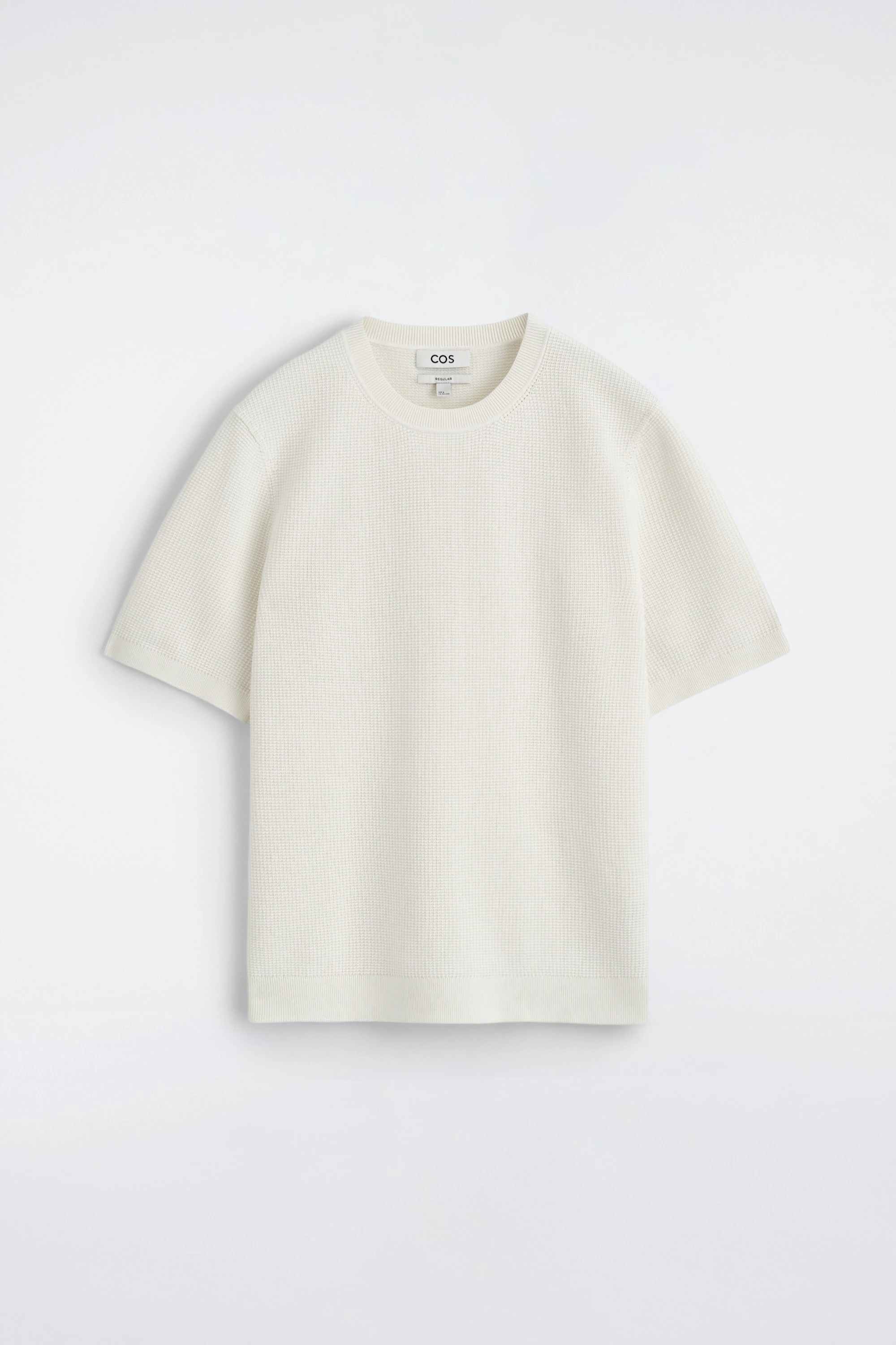 WAFFLE-KNIT COTTON T-SHIRT - 6