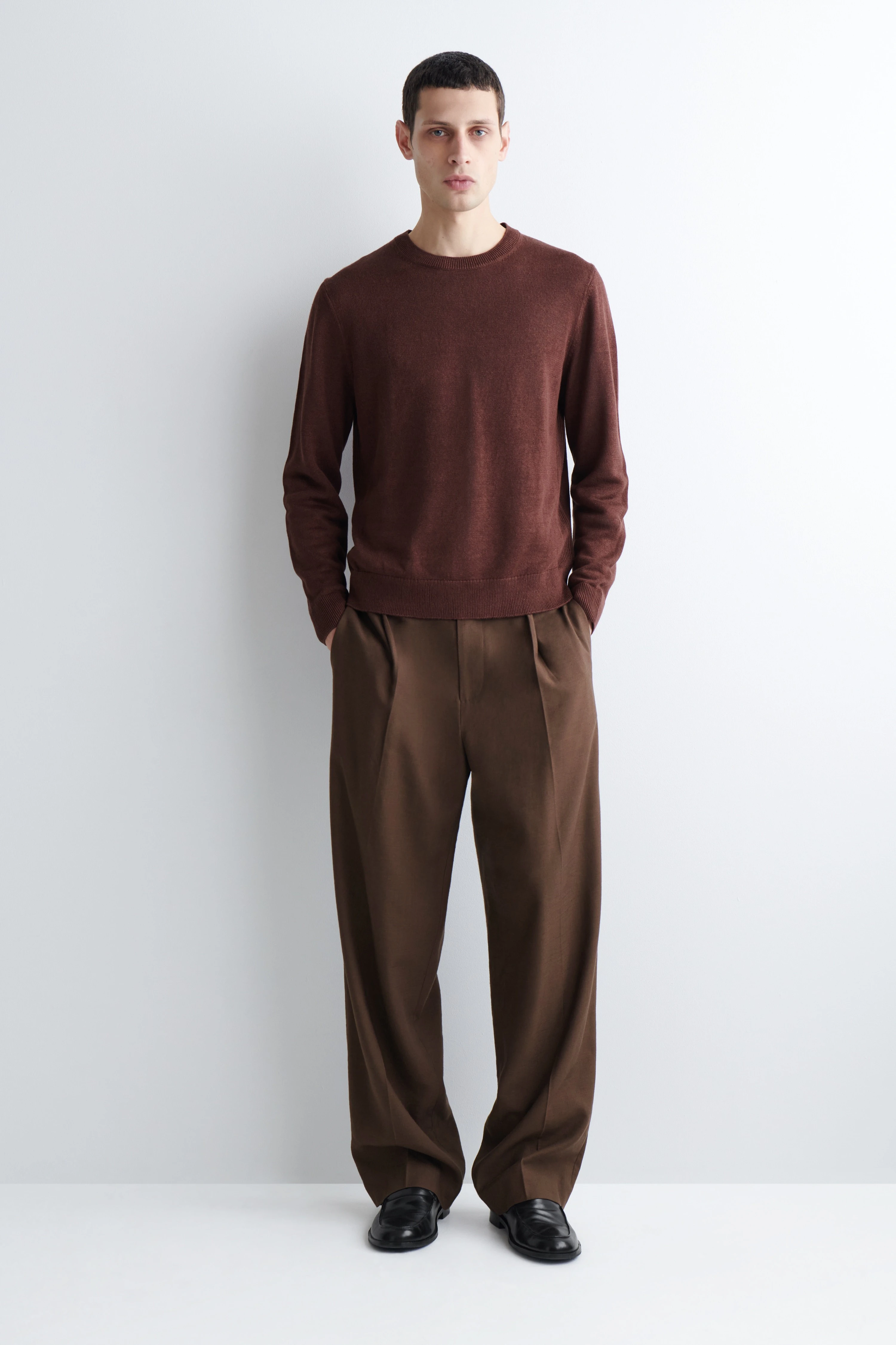 KNITTED LINEN CREW-NECK JUMPER - 4